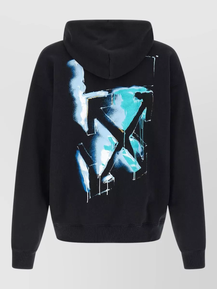 Off-White Cotton Printed Hoodie