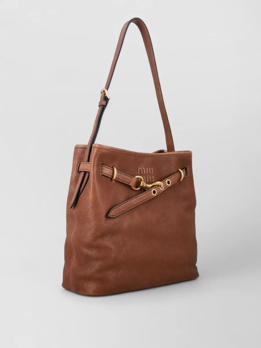 Miu Miu Aventure Leather Shoulder Bag