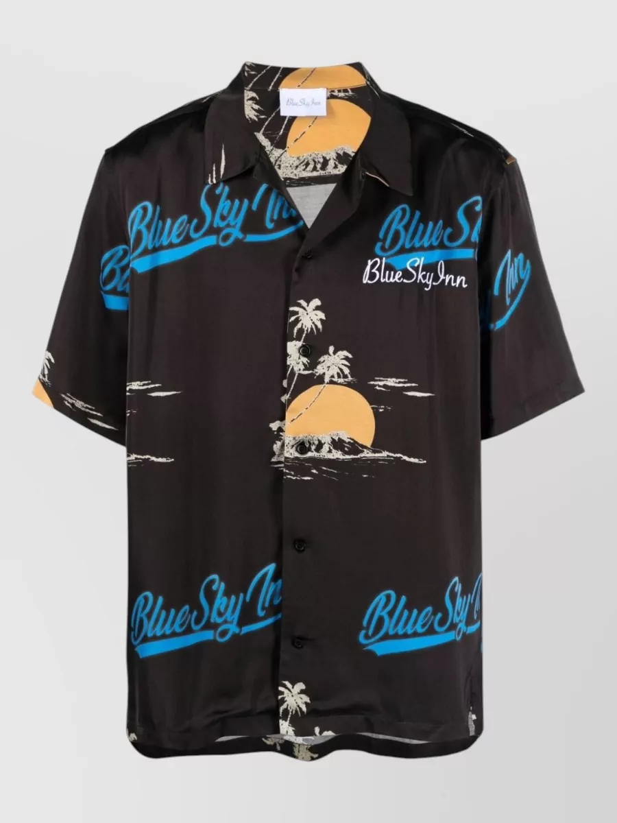 Blue Sky Inn logo-print viscose short-sleeve shirt