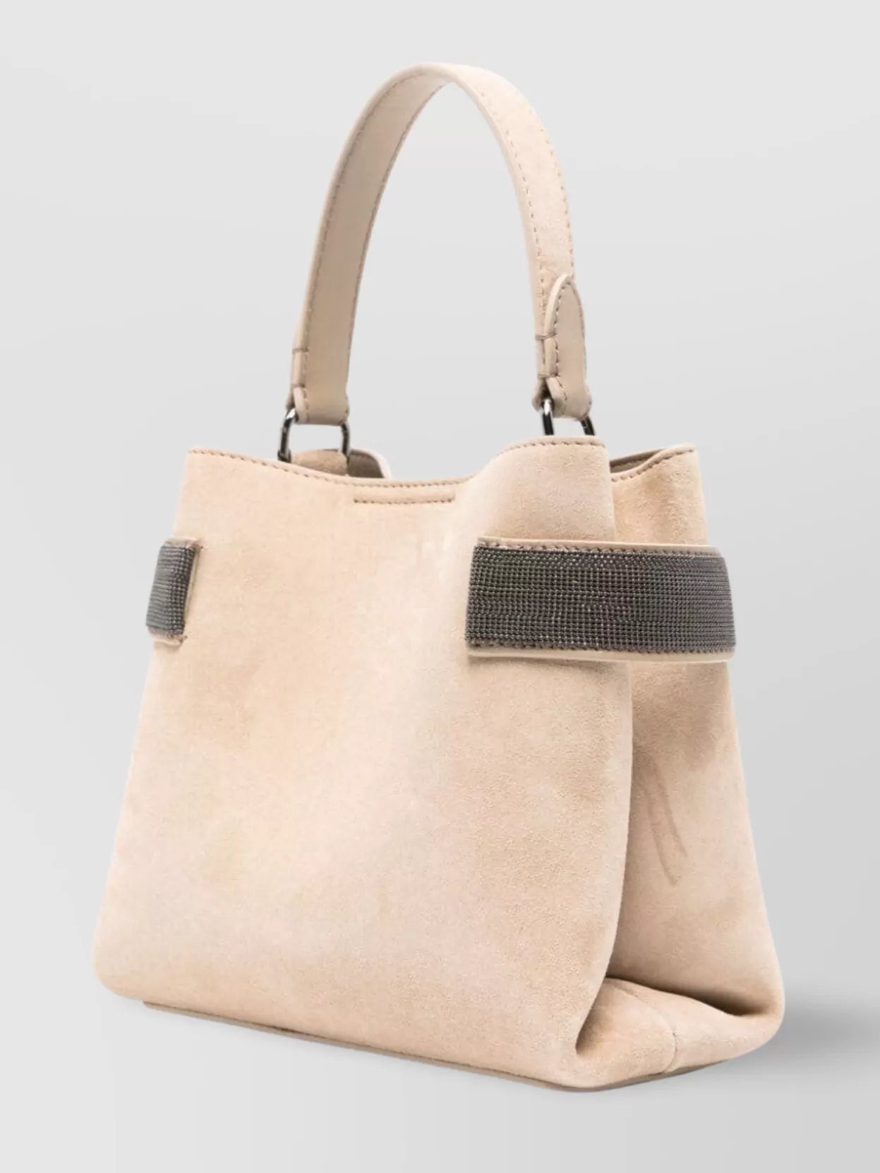 BRUNELLO CUCINELLI SUEDE CALF SHOULDER BAG WITH CHAIN DETAIL
