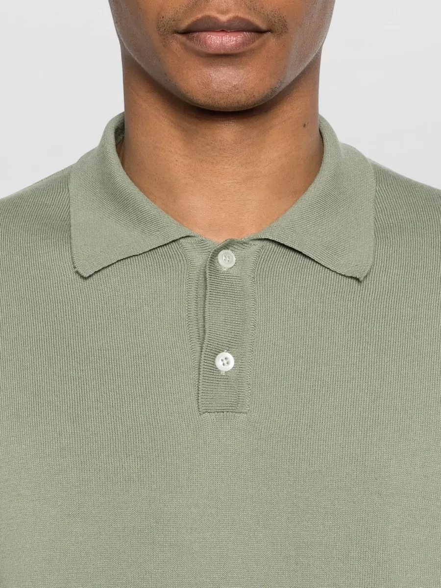 Woolrich Ribbed Knit Short-Sleeve Polo Shirt