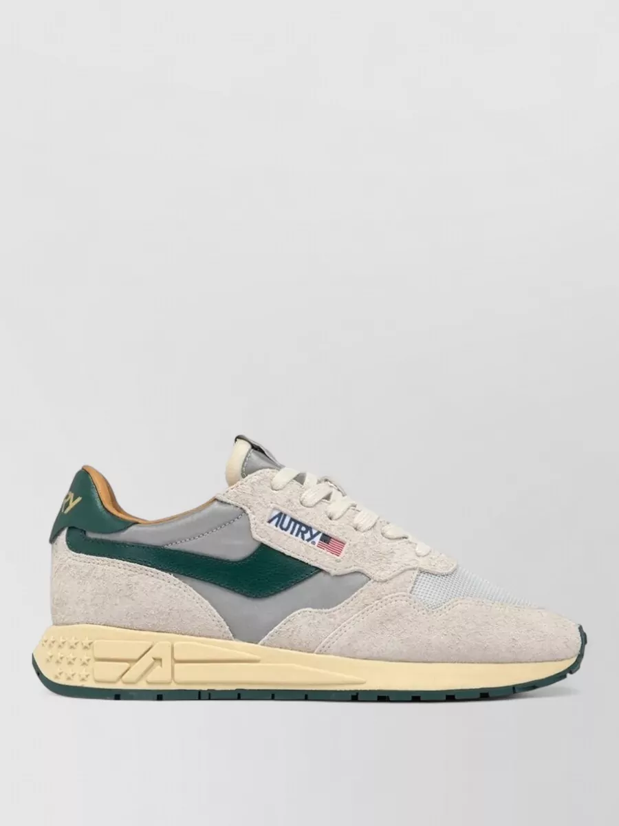 Autry Sneakers Round Toe Contrasting Panels Rubber Sole