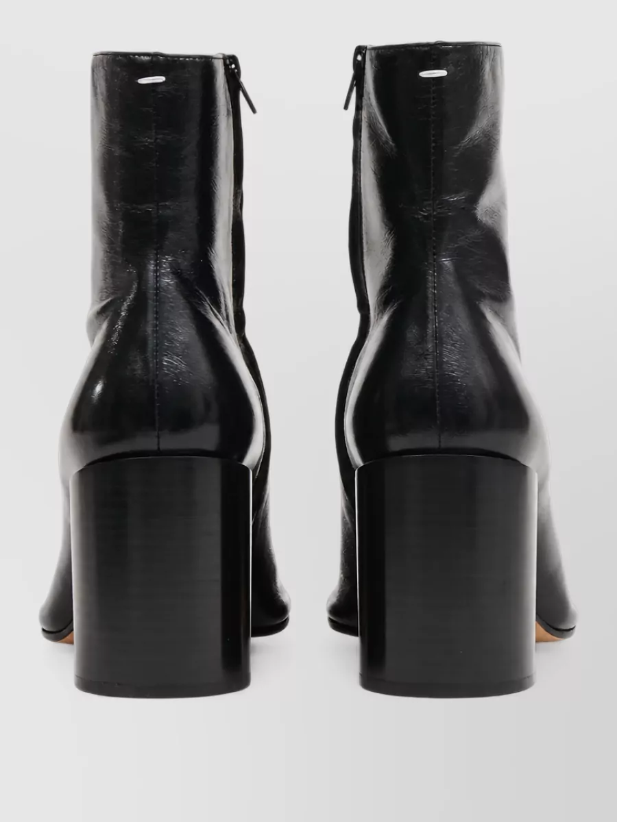 Maison Margiela Leather Square-Toe Ankle Boots