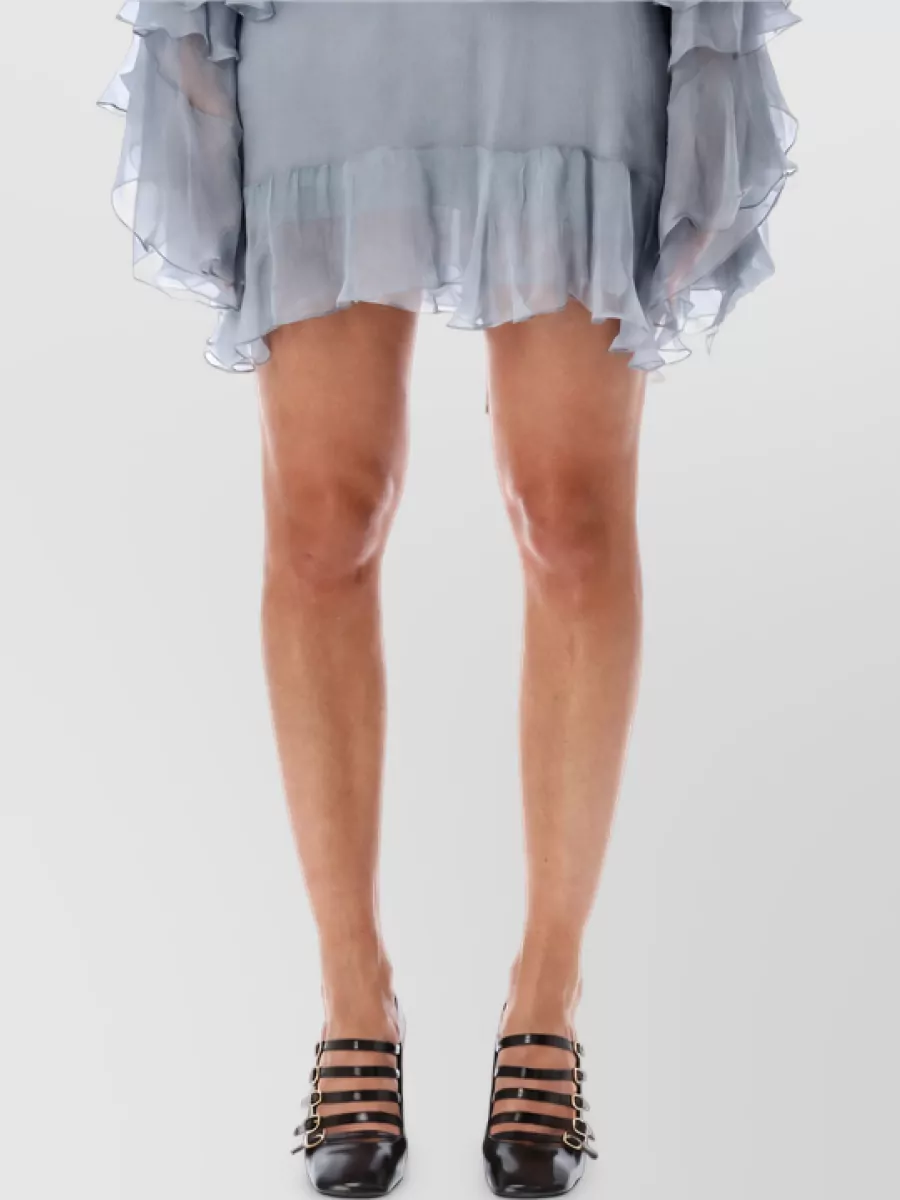 Chloé silk ruffled high neck mini dress