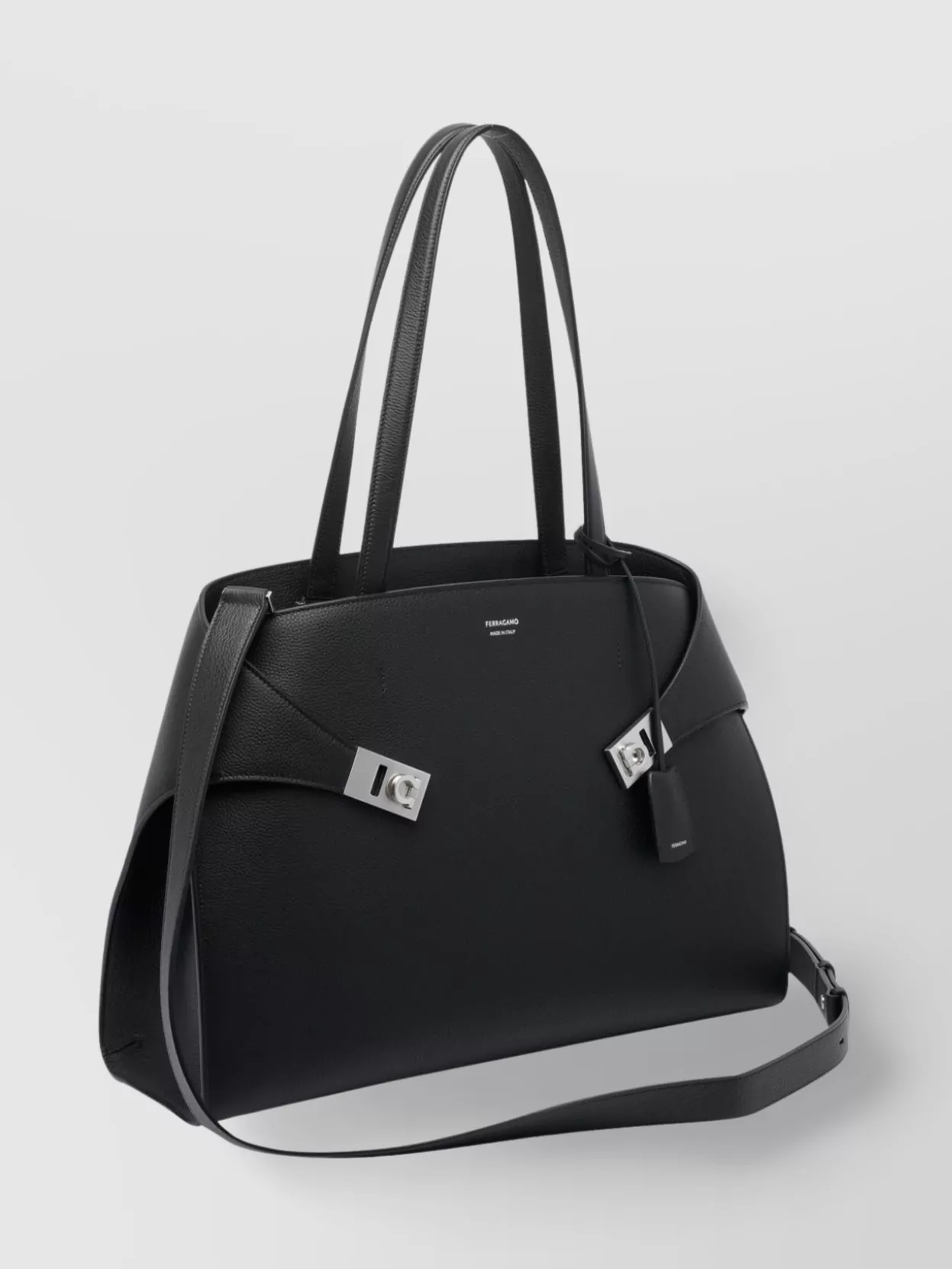 Ferragamo Hug Clasp-detail Calfskin Shoulder Bag
