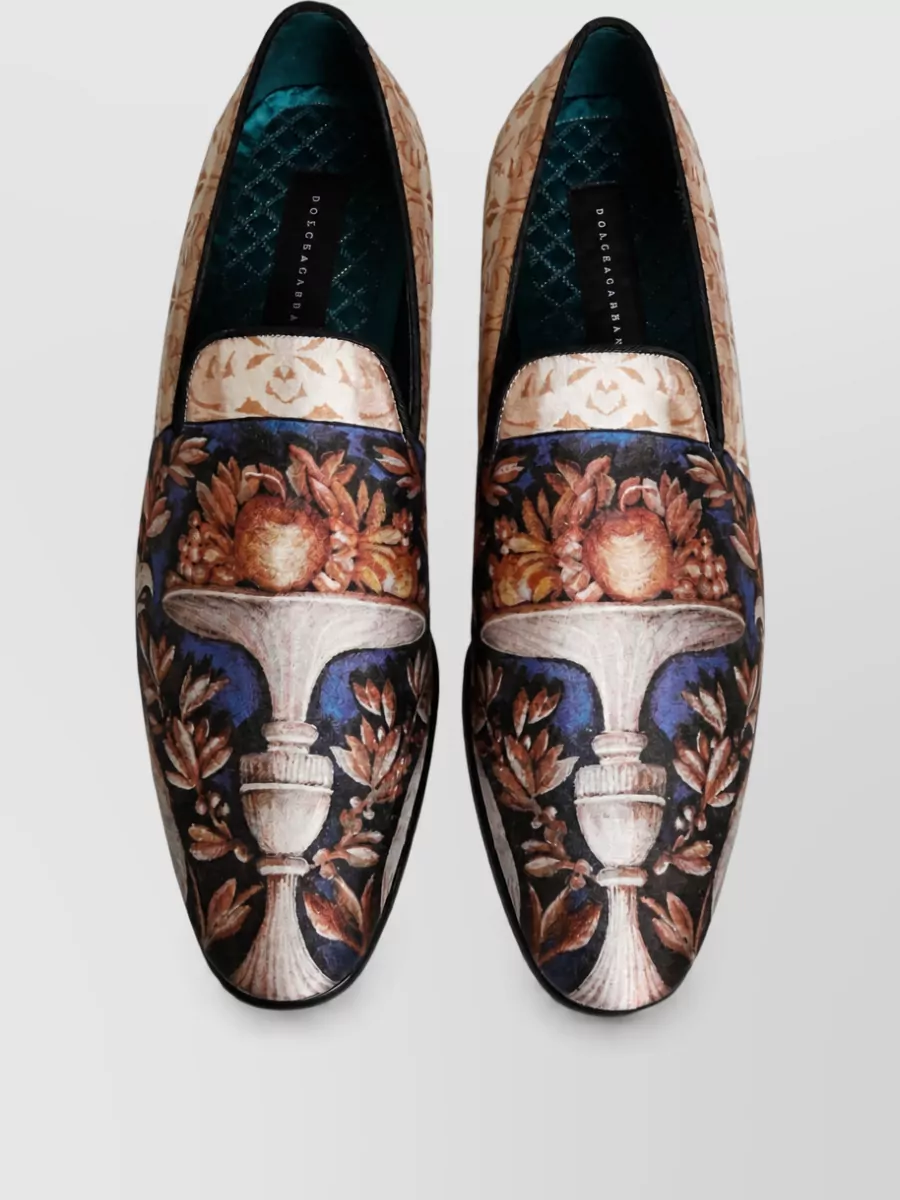 Dolce&Gabbana Leather Printed Monk Shoes