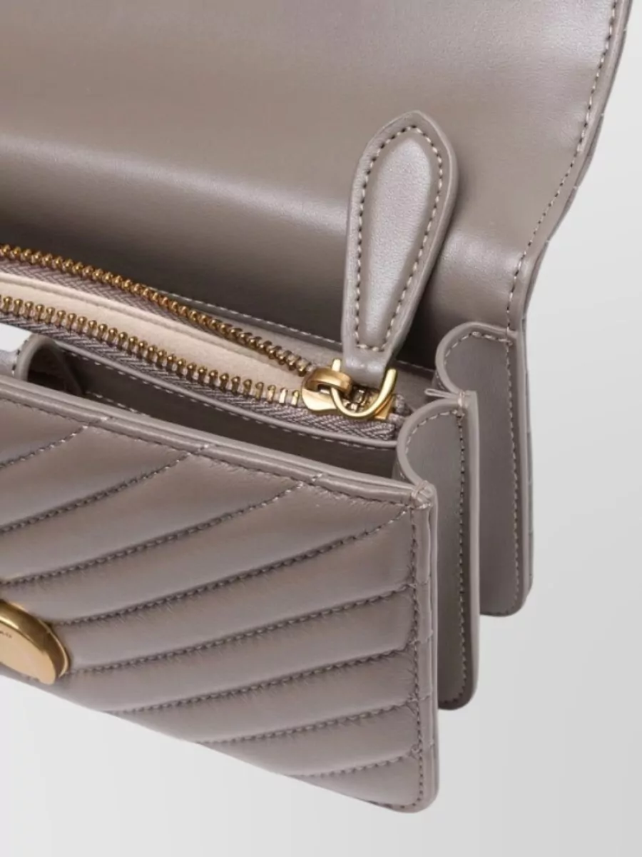 Pinko Love Bag One Mini Leather Quilted Clutch Bag