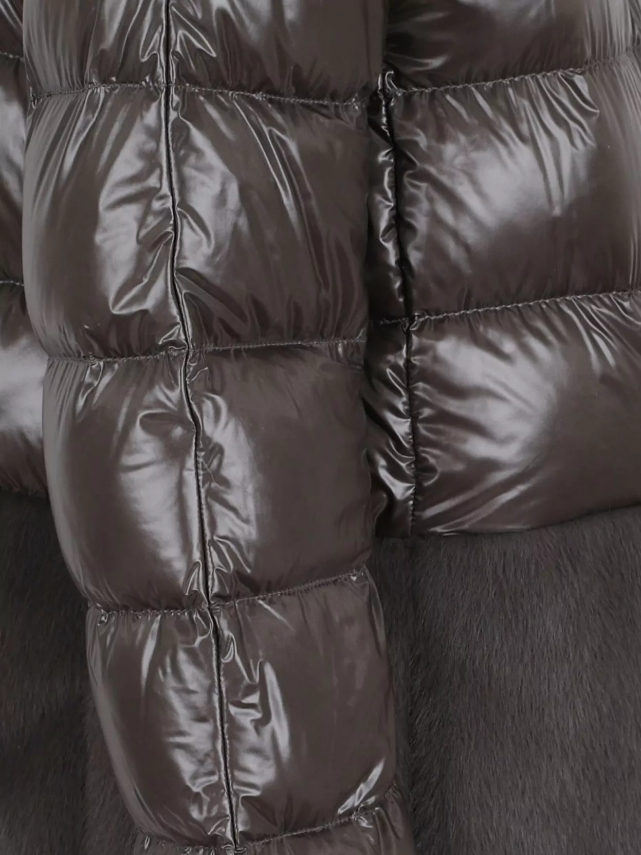 Herno Ultralight Nylon Cape With Faux Fur Trim