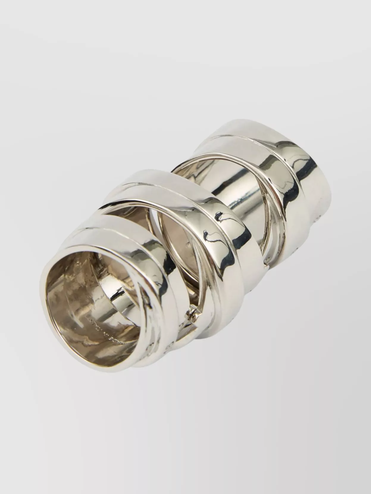 Mm6 Maison Margiela Numeric Engraved Ring Polished Finish In Metallic