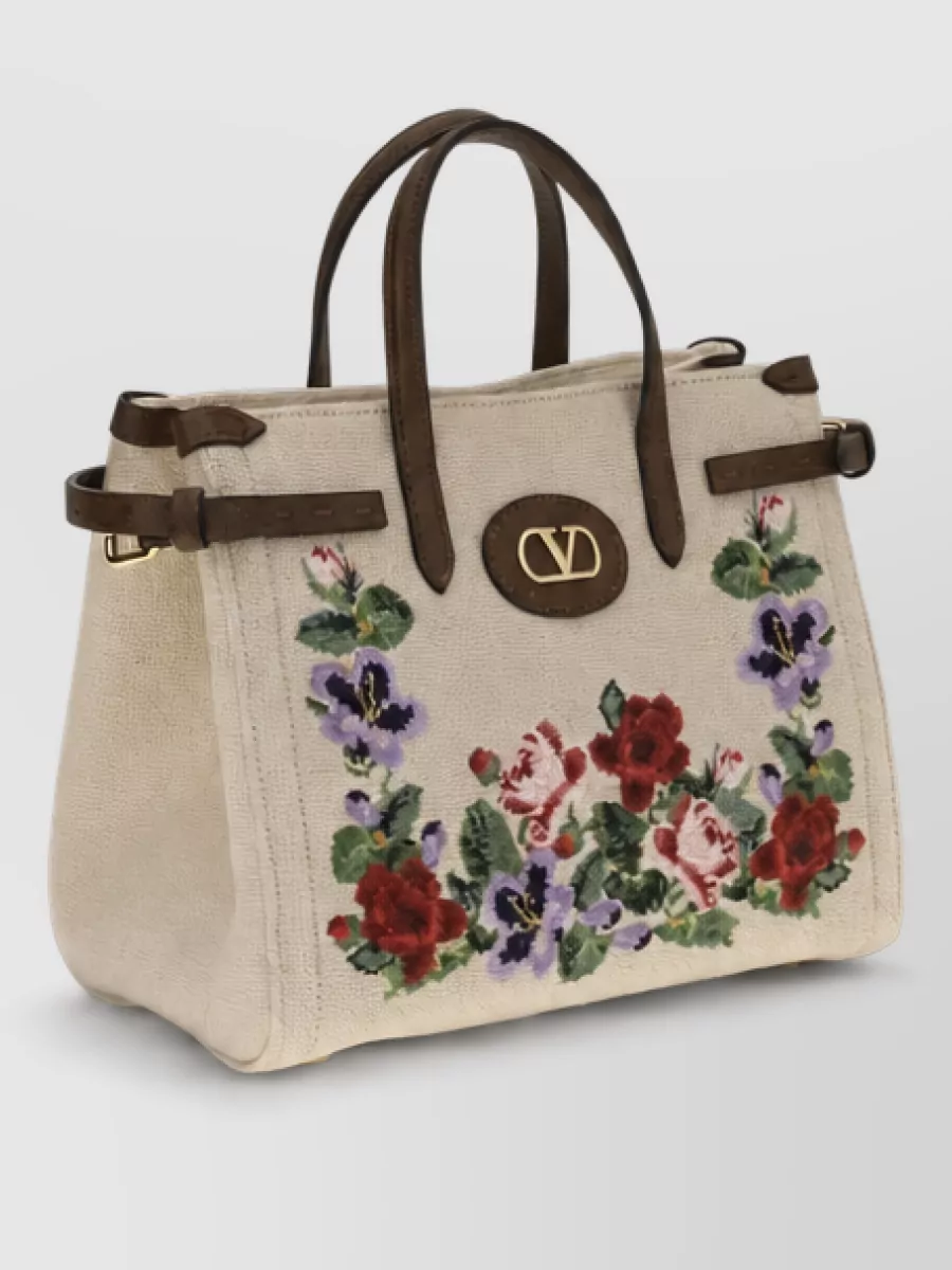 Valentino Garavani Antibes Mini Linen Tote Bag