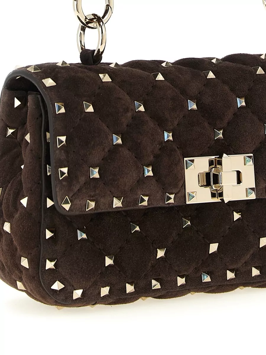 Valentino Garavani Rockstud Spike Small Suede Leather Clutch Bag