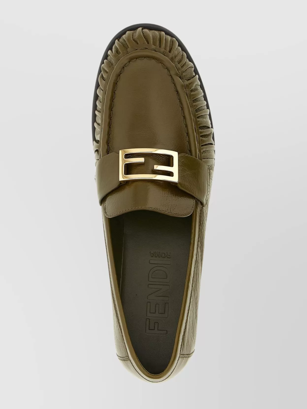 Fendi Textured Leather Loafers Featuring Fringe Detail