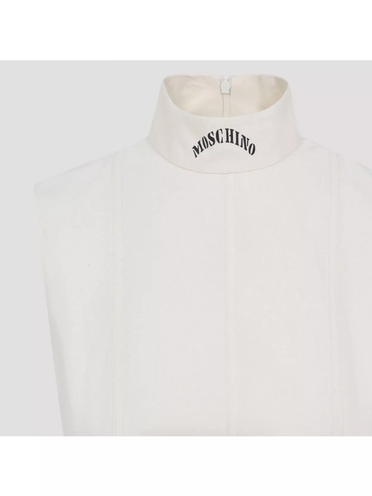 Moschino Tailored Knee-length Sleeveless Dress High Neck In Neutral