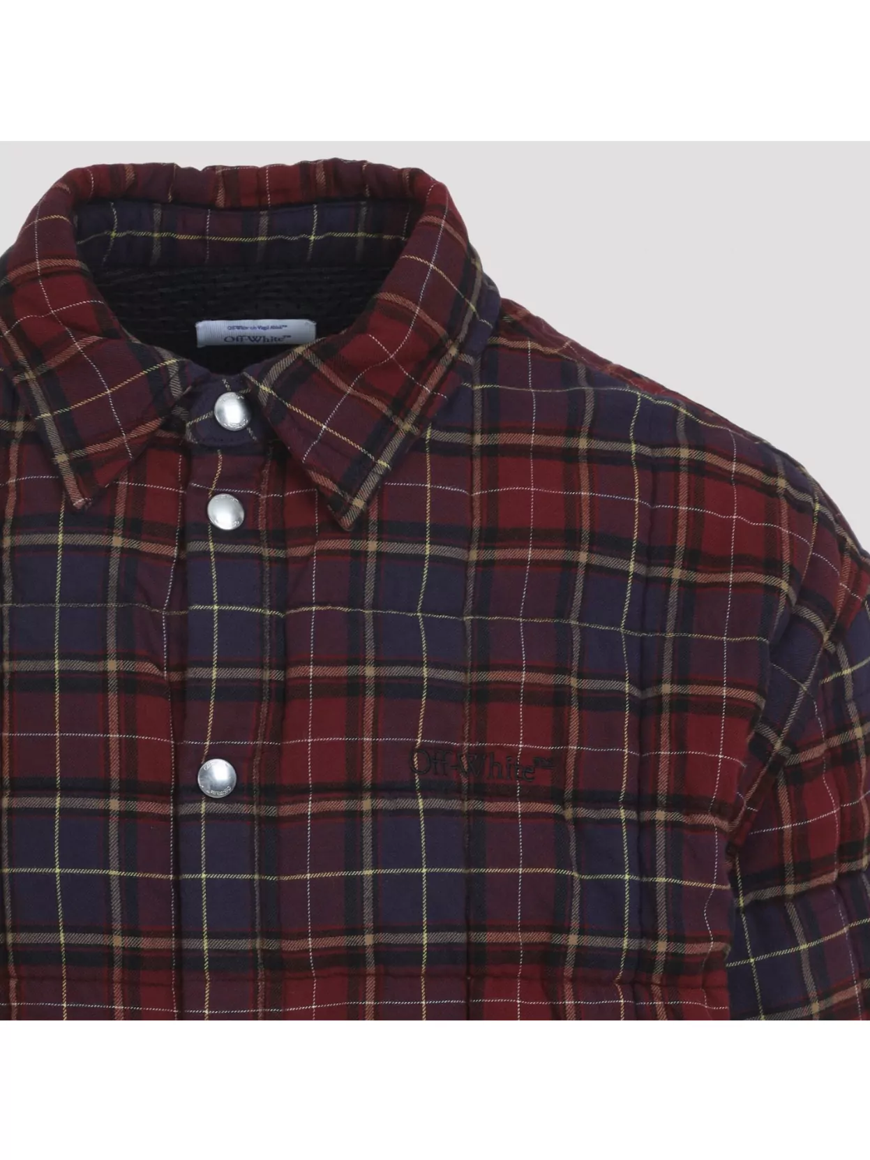 Off-White Quilted Plaid Jacket Chest Pocket