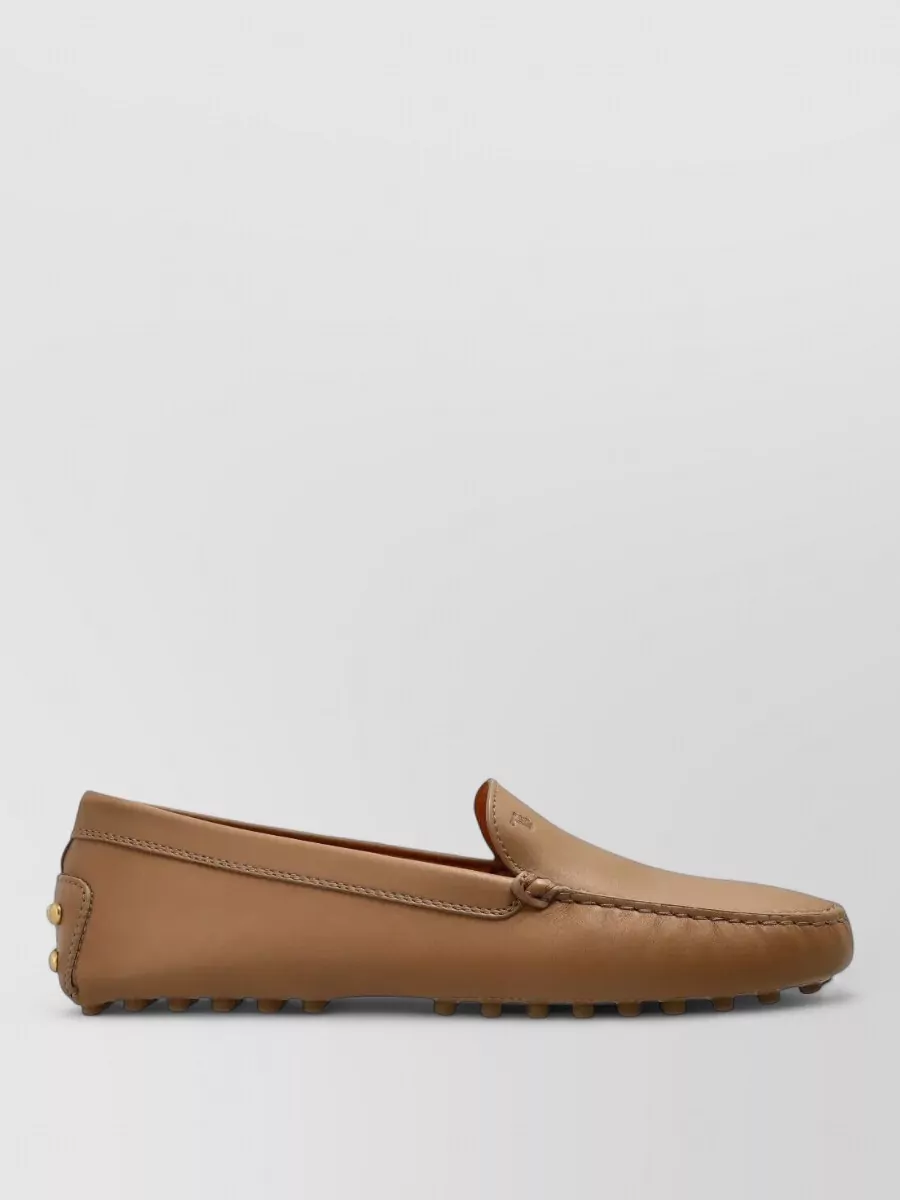 Tod's Leather Loafers Rubber Sole Metal Hardware