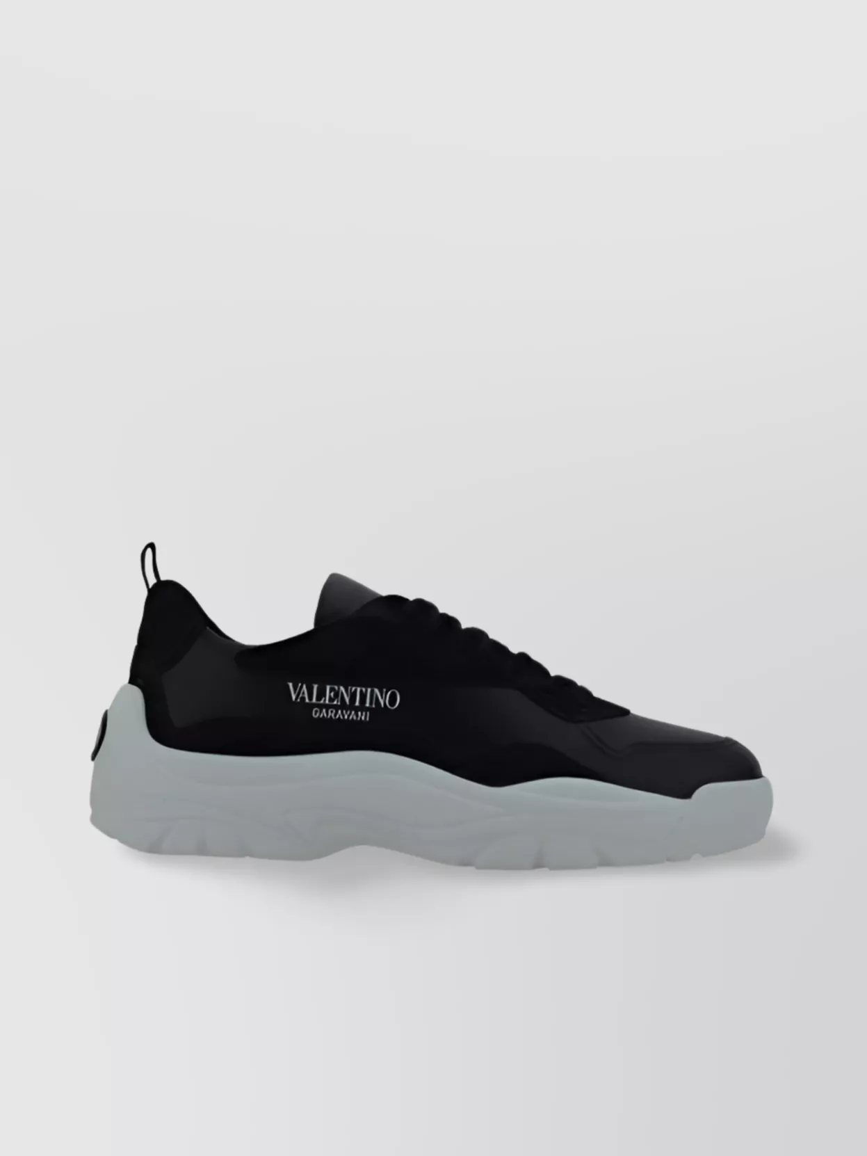 Shop Valentino Calfskin Panelled Sneakers Suede Detailing