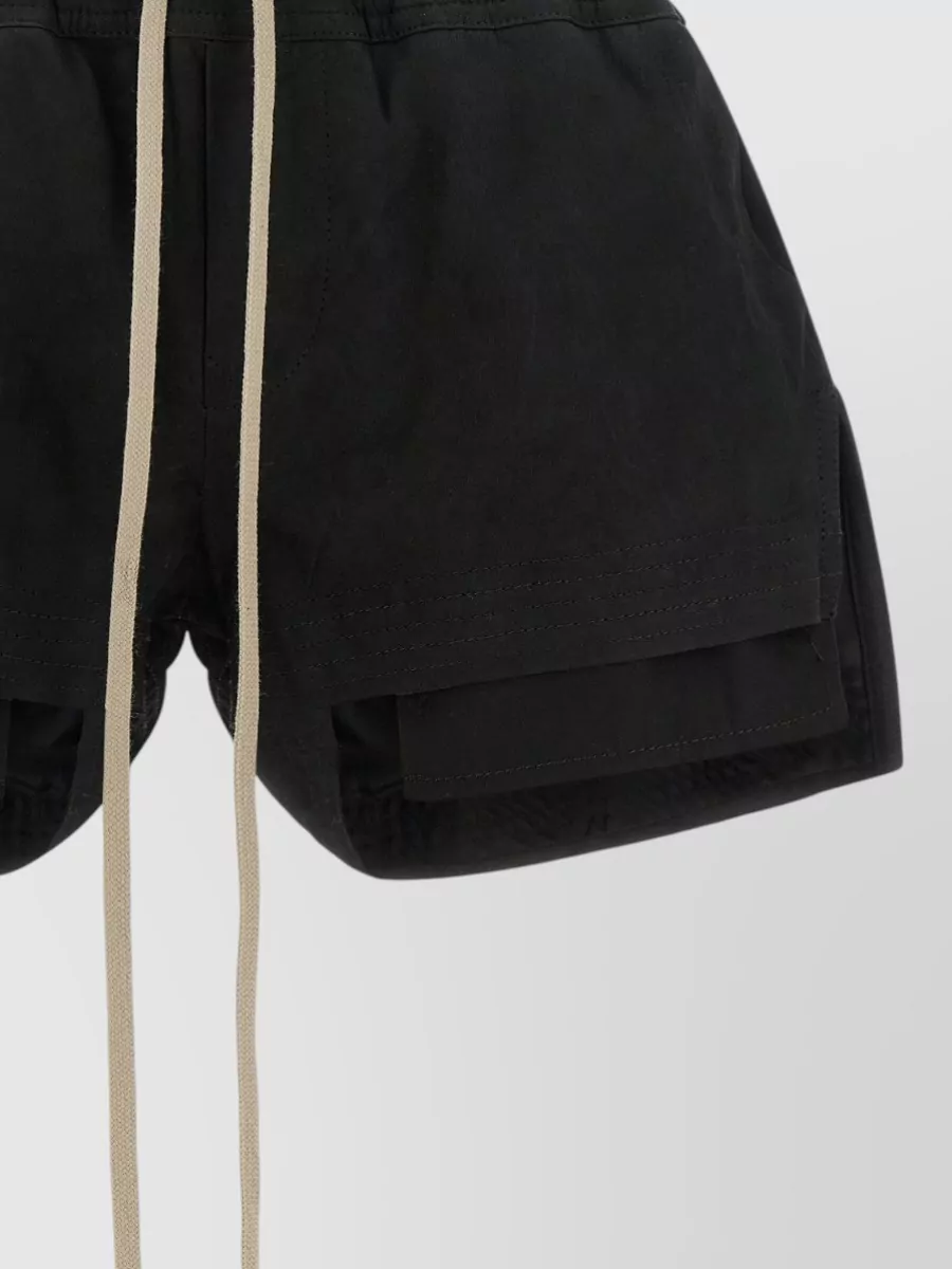 Rick Owens Leather Asymmetric Shorts