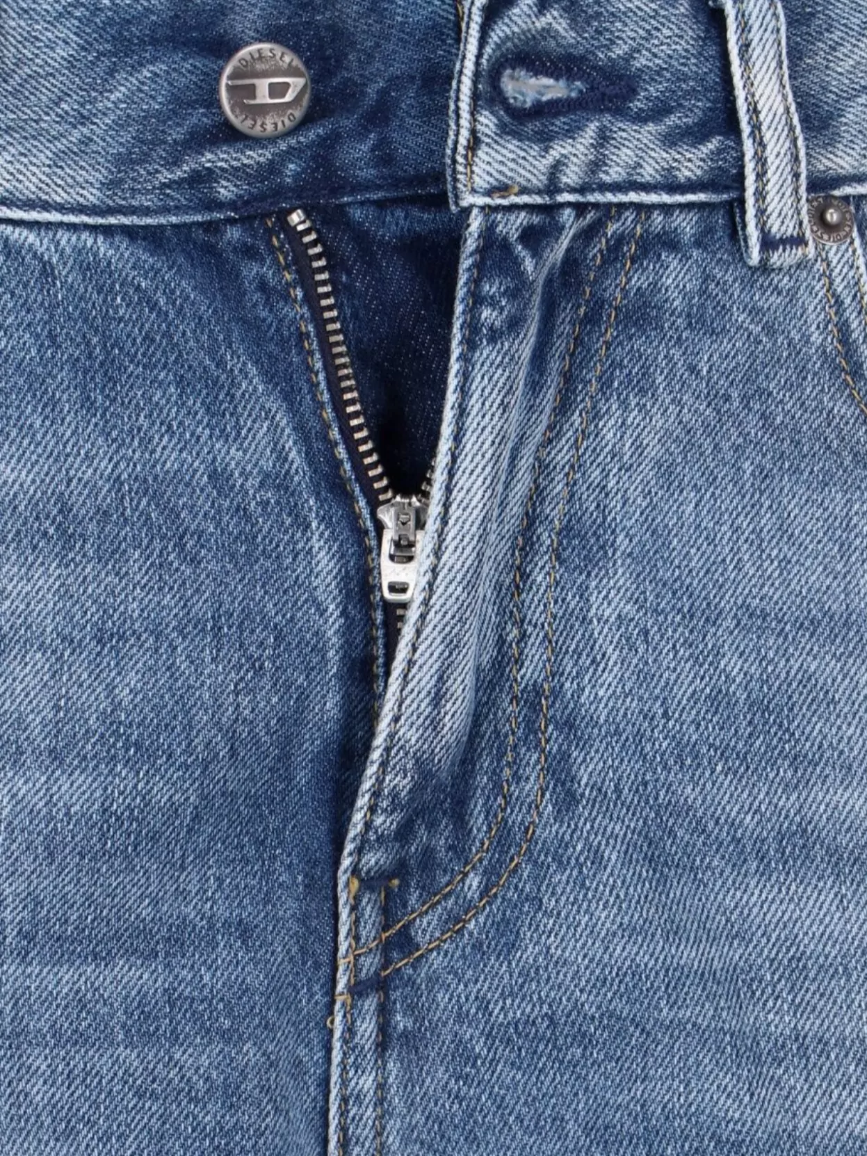 DIESEL STRAIGHT LEG TROUSERS FRAYED HEM