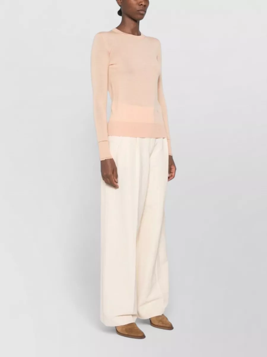 Chloé Fine-Knit Wool Crewneck Sweater
