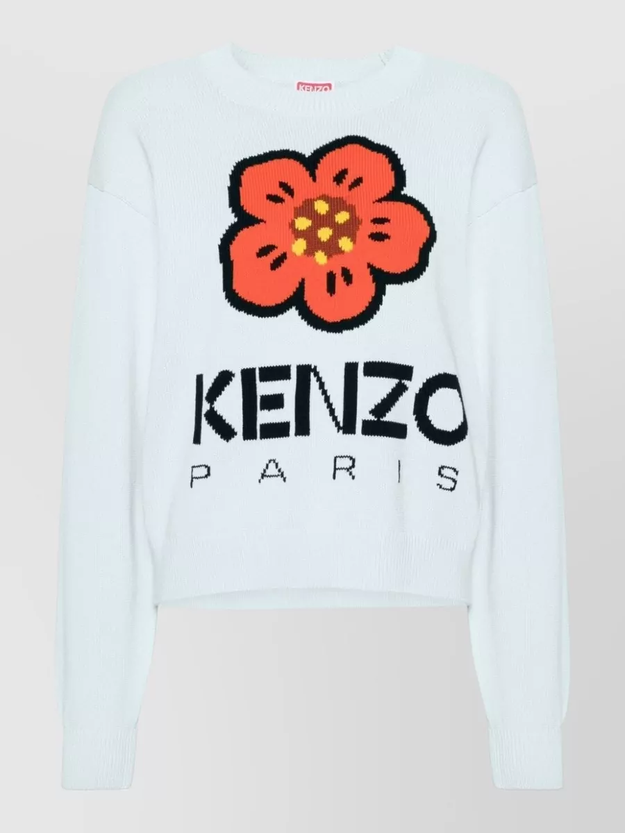 Kenzo Organic Cotton Intarsia-Knit Crew-Neck Jumper