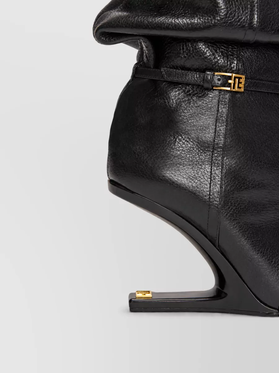 Balmain Textured Leather Thigh-High Boots