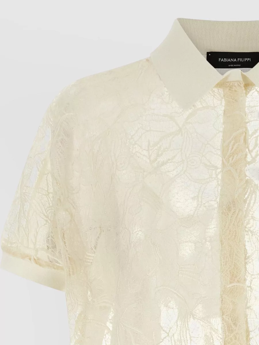 Fabiana Filippi Silk-Blend Short-Sleeve Cardigan