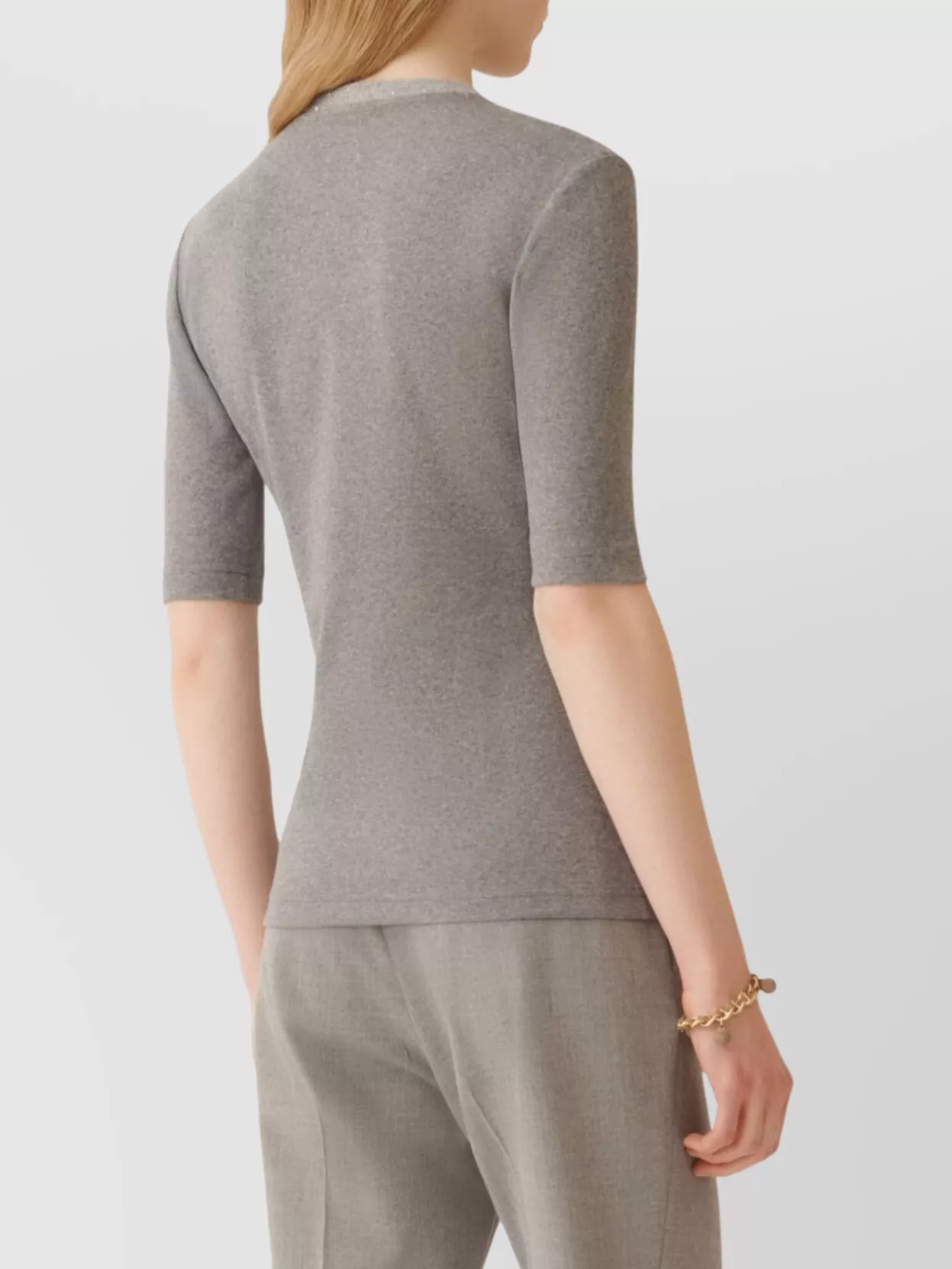 Fabiana Filippi Fitted Cotton Top Short Sleeves