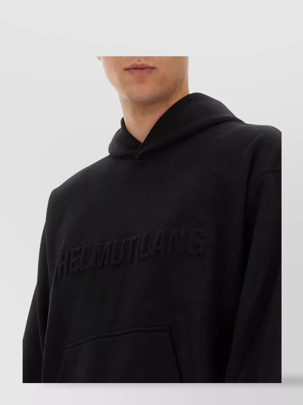 Helmut Lang Embossed Logo Hooded Sweatshirt