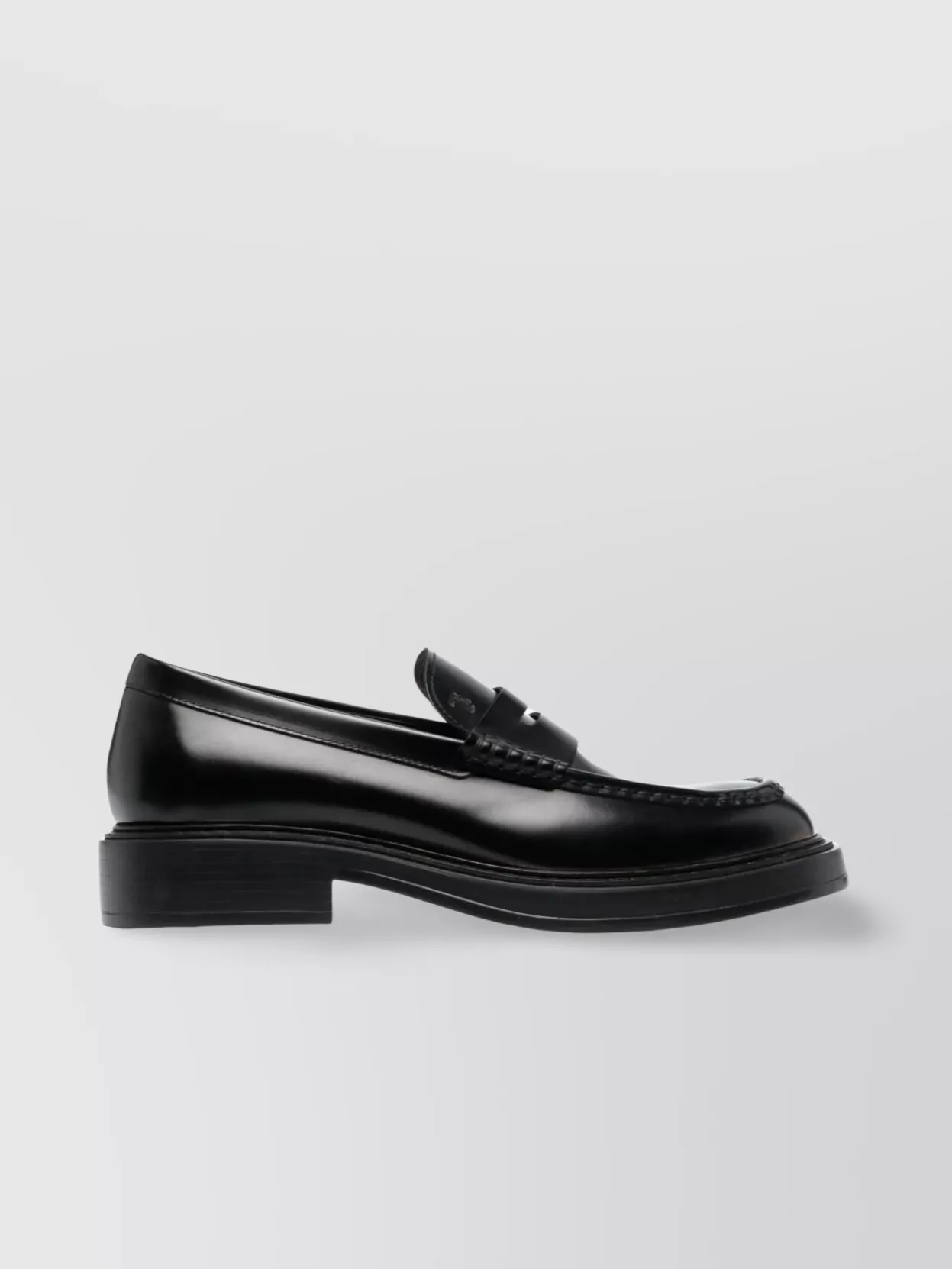 Tod's Round Toe Loafers With Penny Strap And Low Block Heel