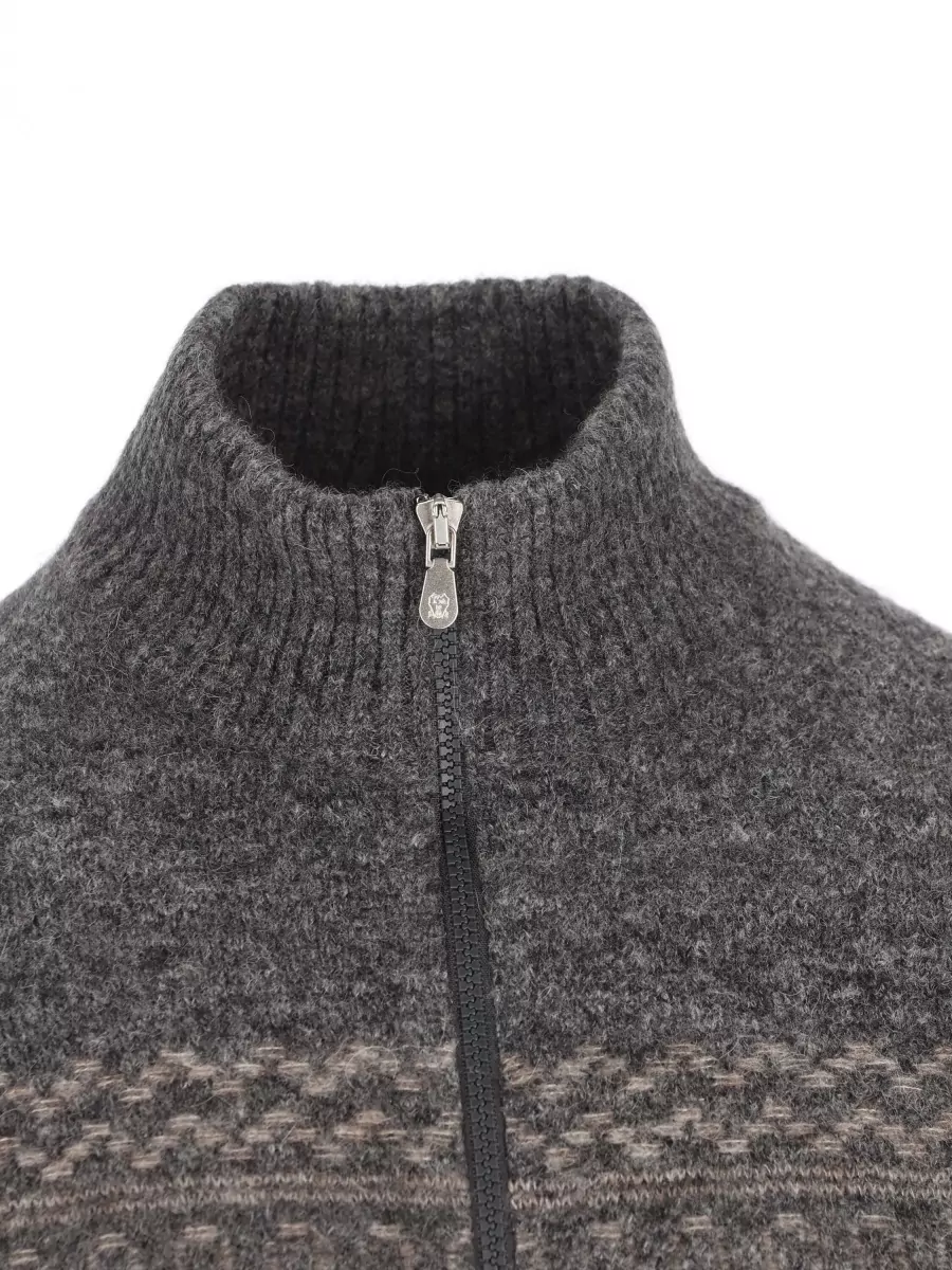 Brunello Cucinelli Alpaca Blend Jacquard Zip-Up Cardigan
