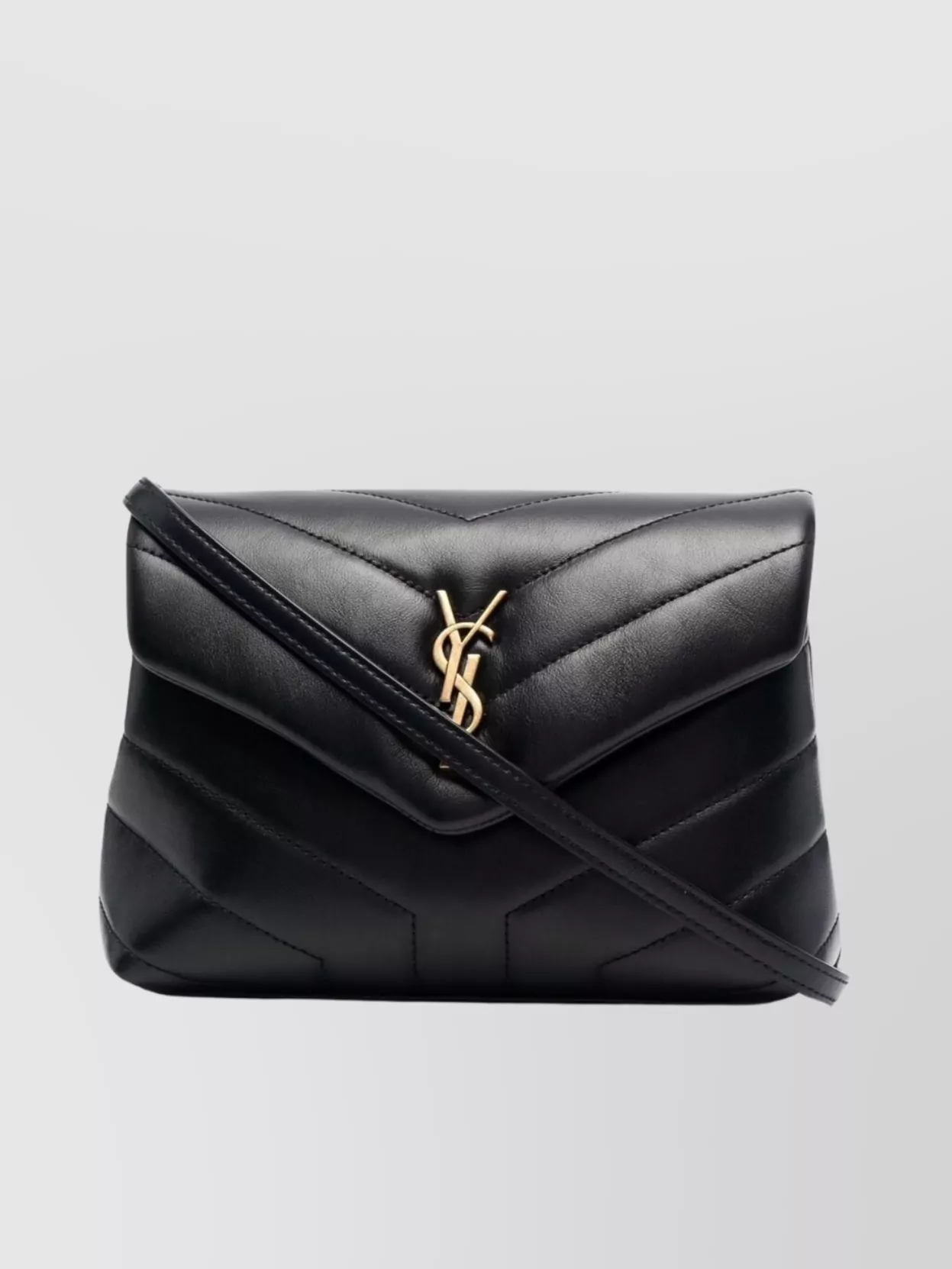 Shop Saint Laurent Compact Quilted Chain Bag In Black