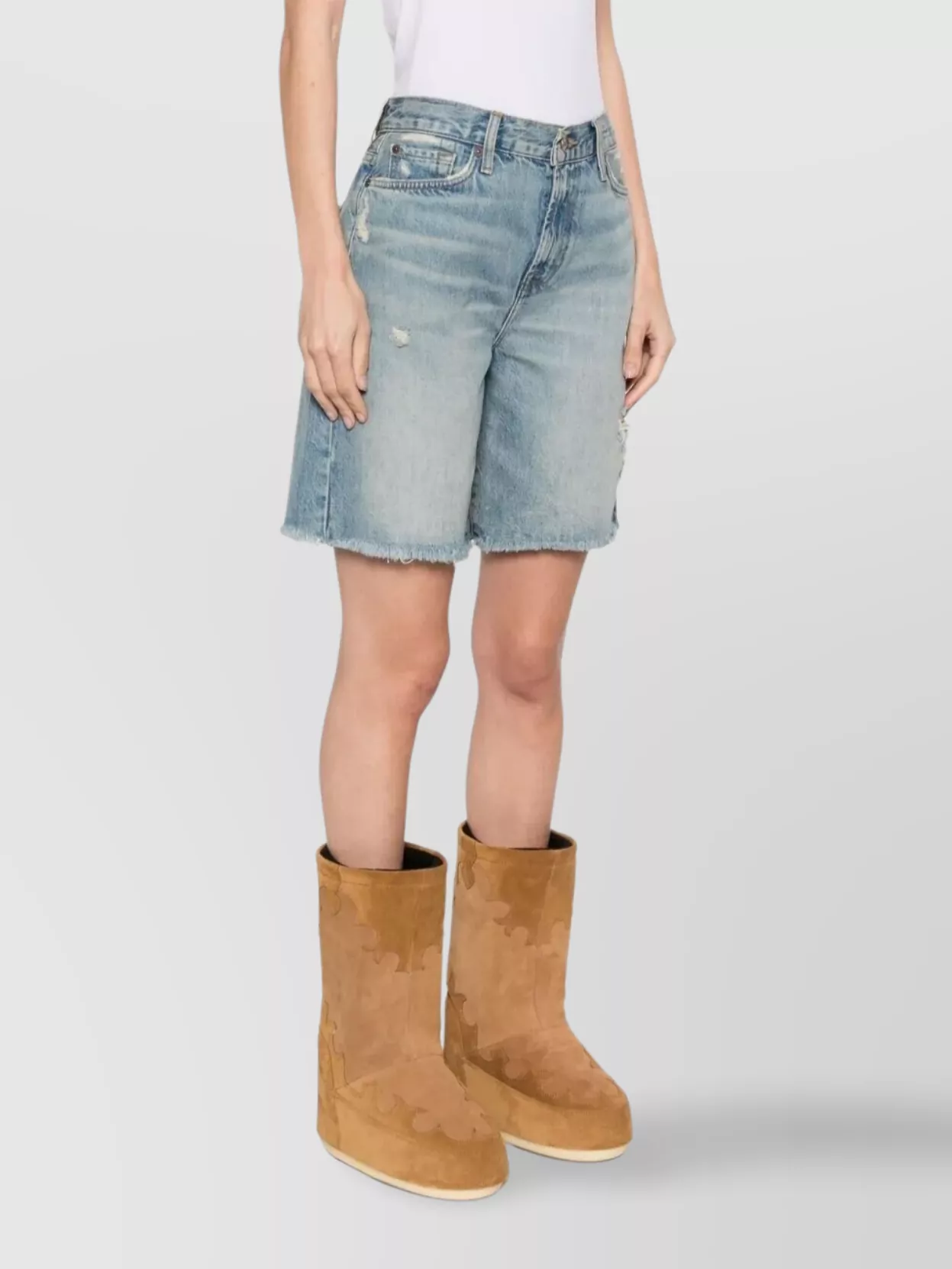 7 For All Mankind Lola Mid-rise Denim Shorts Clothing