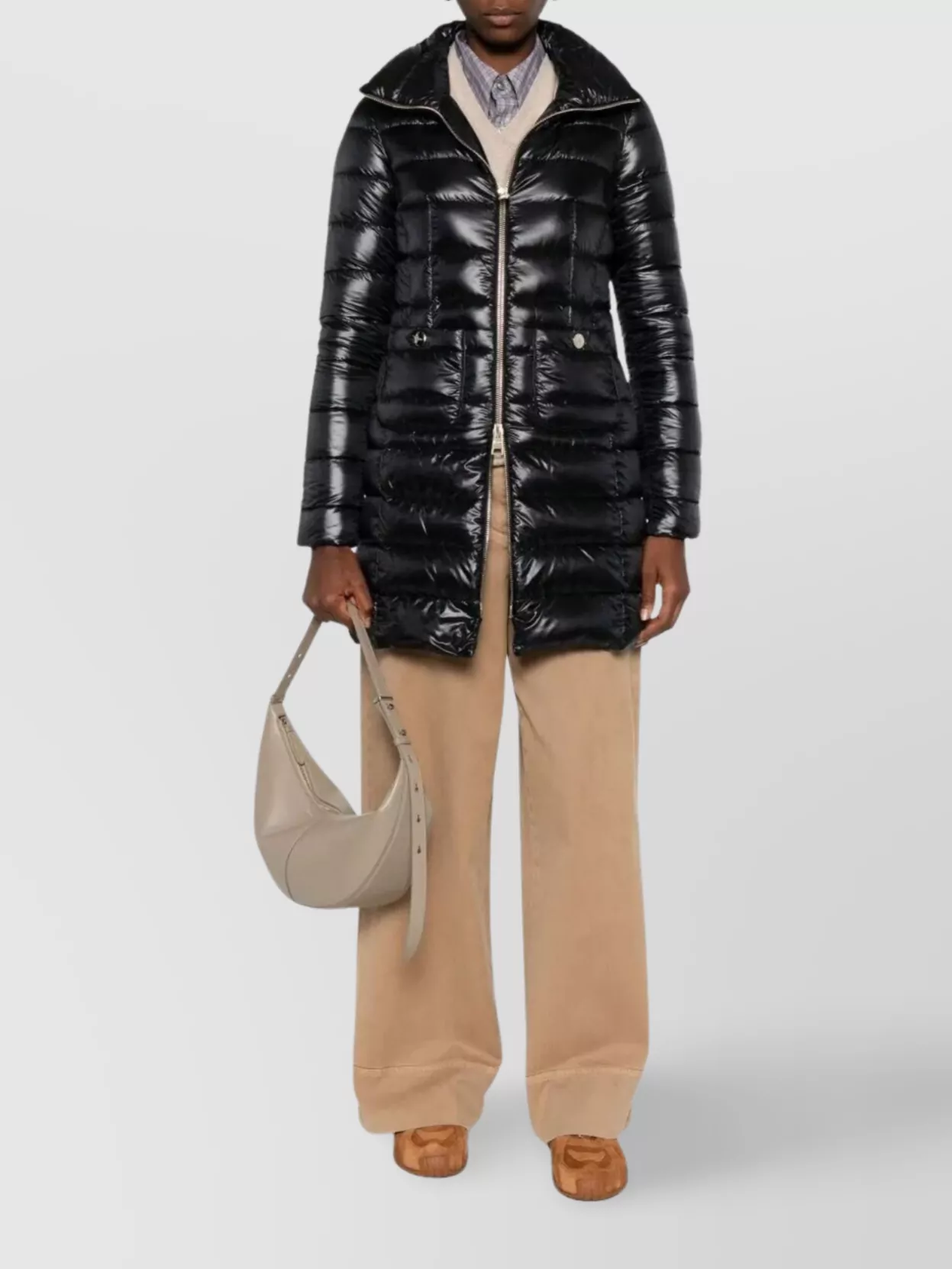 Herno Long Sleeve Quilted Coat And Pockets