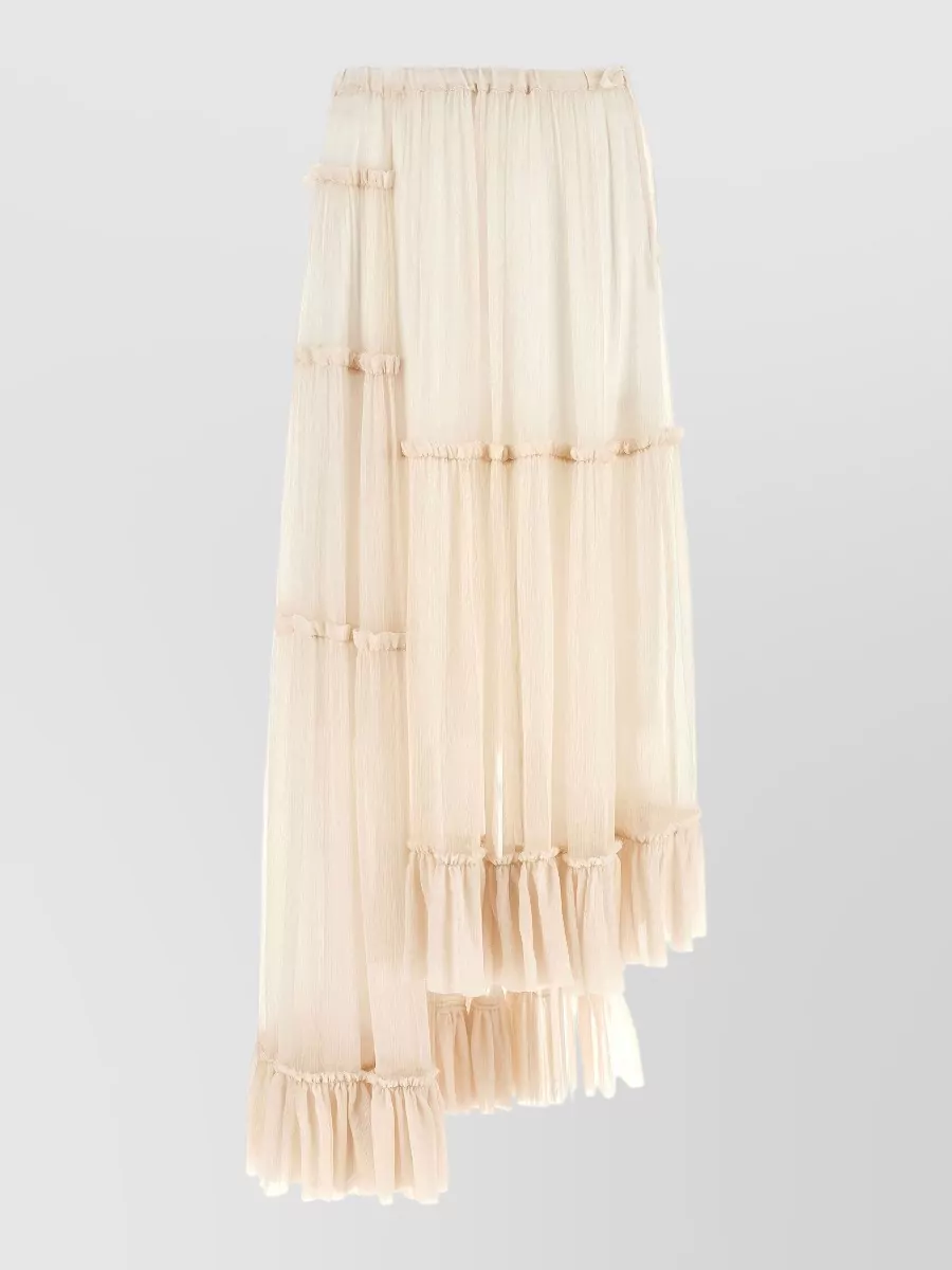 Dries Van Noten silk asymmetric maxi skirt