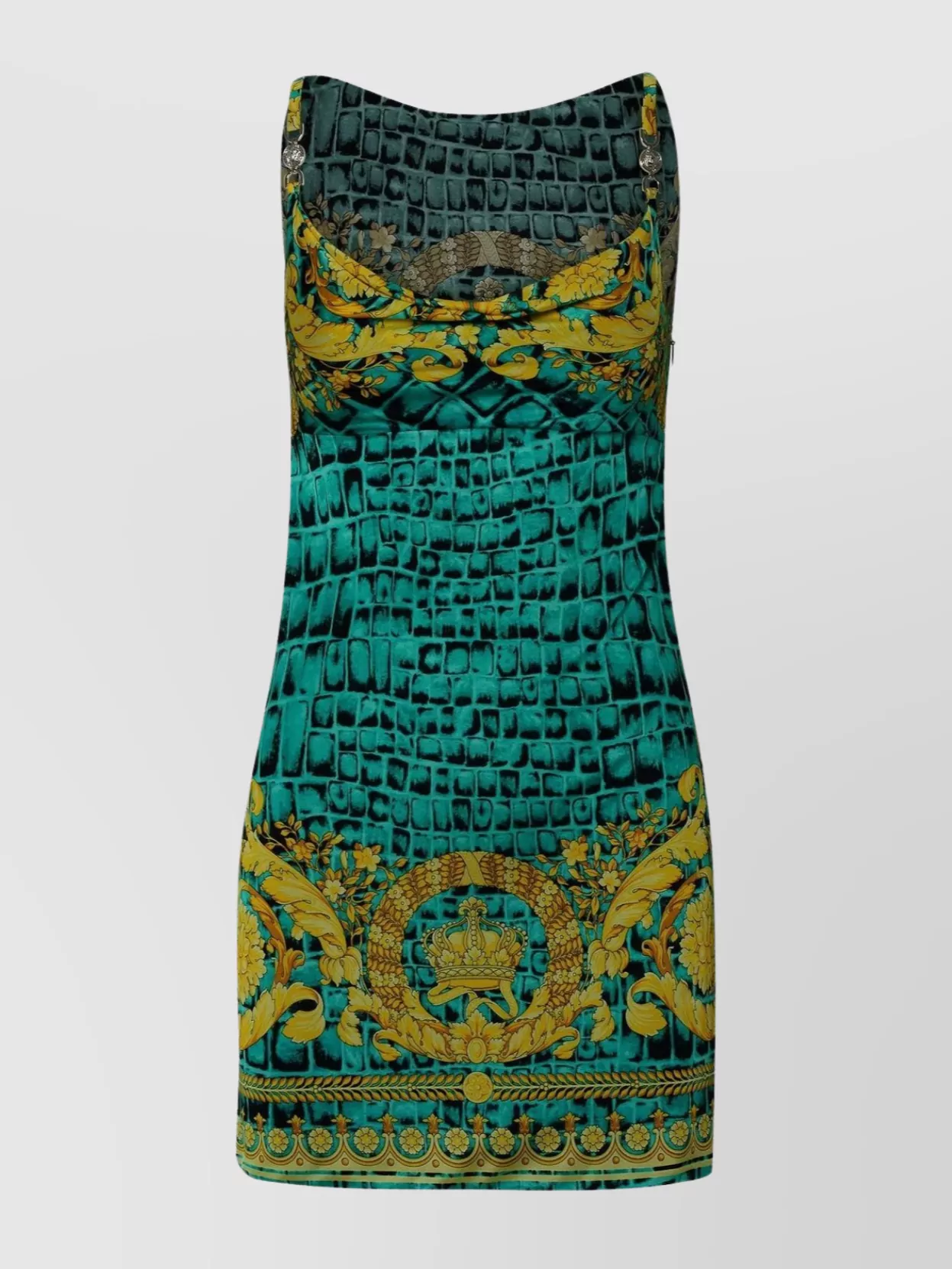 Shop Versace 'medusa '95 Baroccodile' One-shoulder Printed Dress'