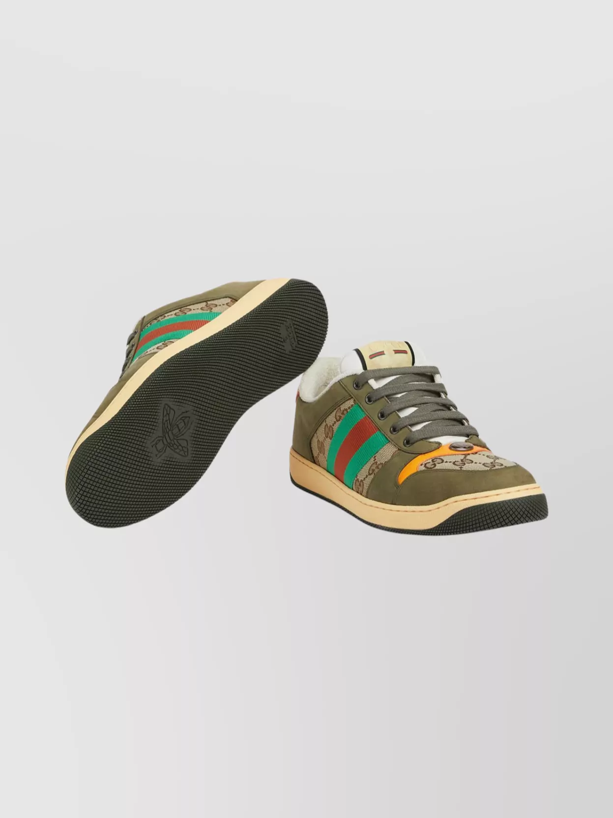Gucci Round Toe Sneakers Rubber Sole Design