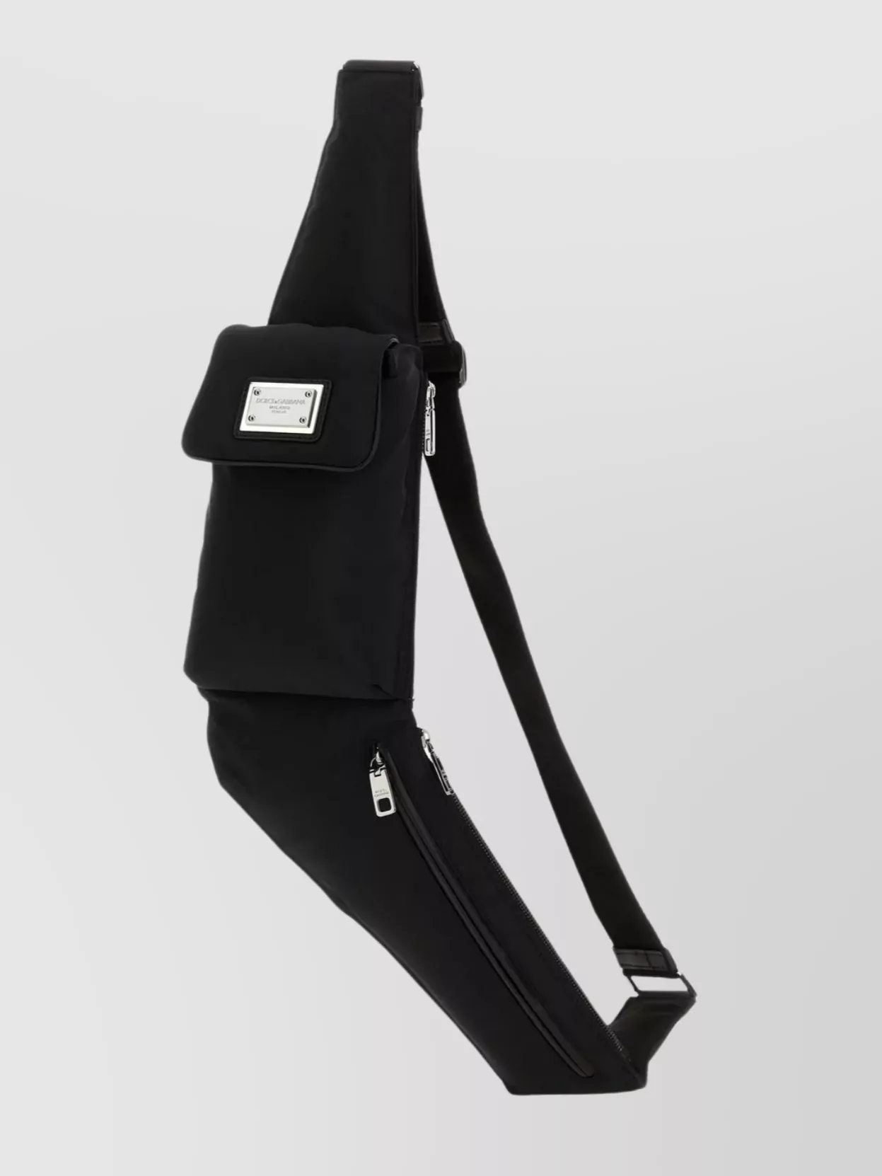 Shop Dolce & Gabbana Adjustable Strap Nylon Belt Bag In Black