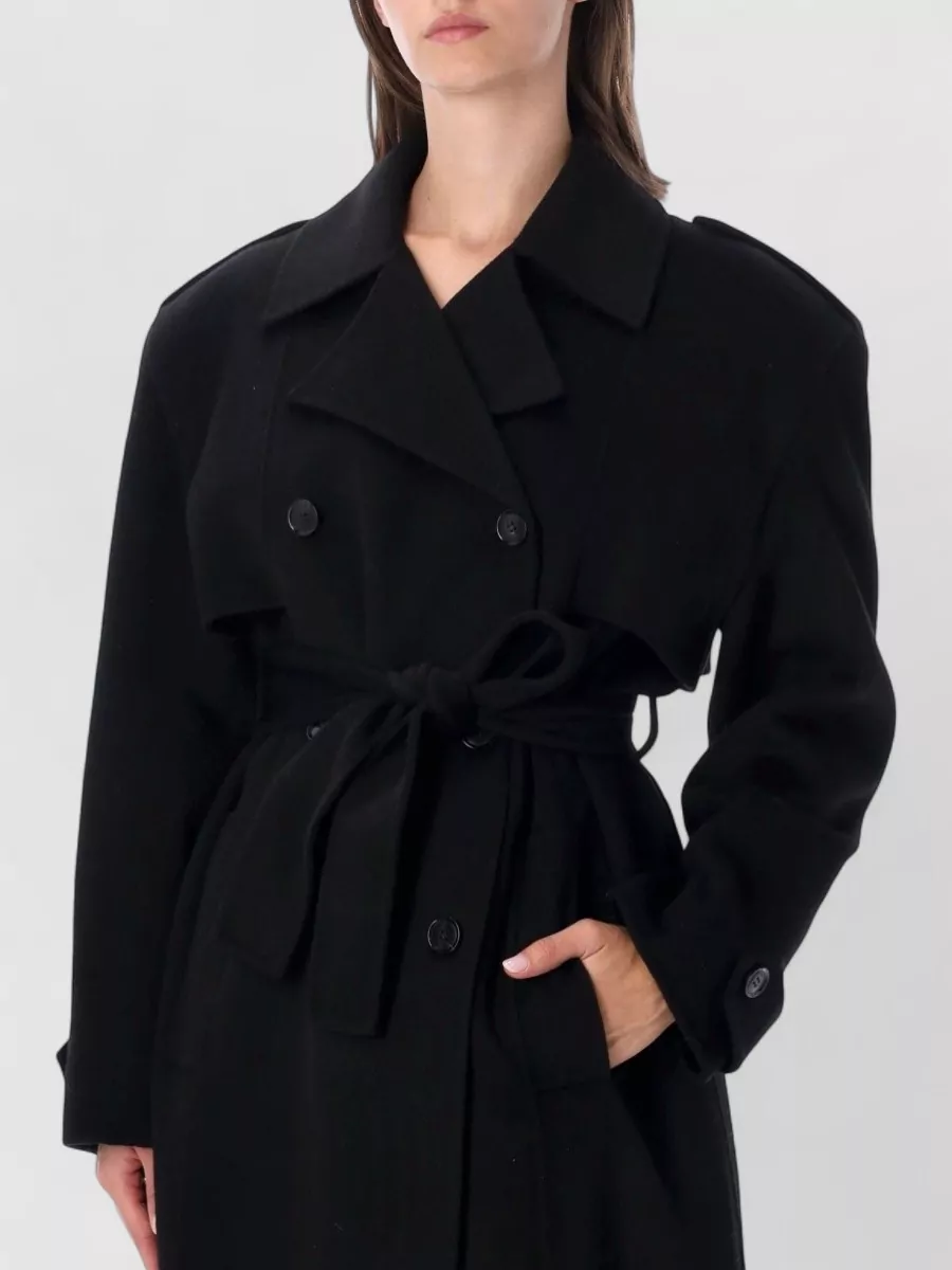 The Frankie Shop Cashmere Wool Oversized Double-Breasted Trench Coat
