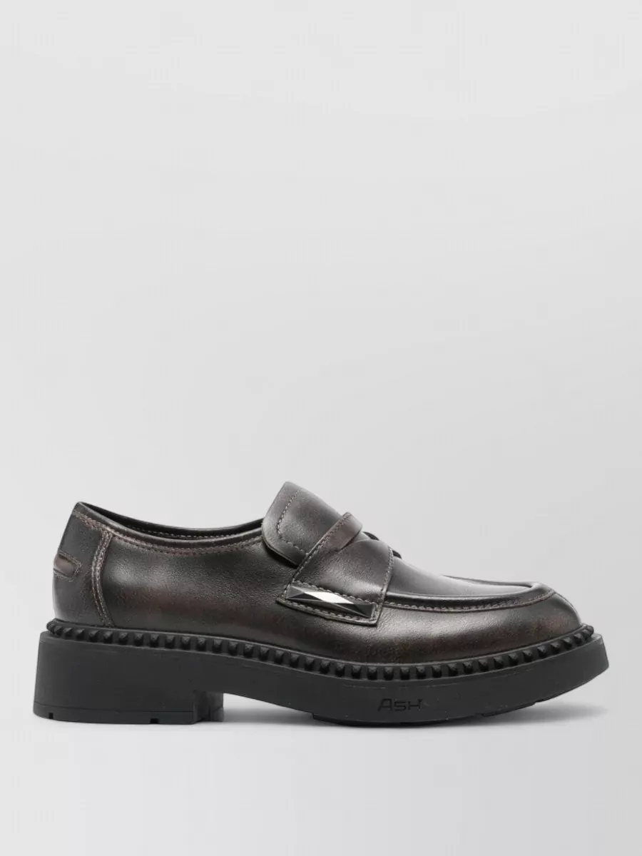 Ash Leather Medusa Loafers