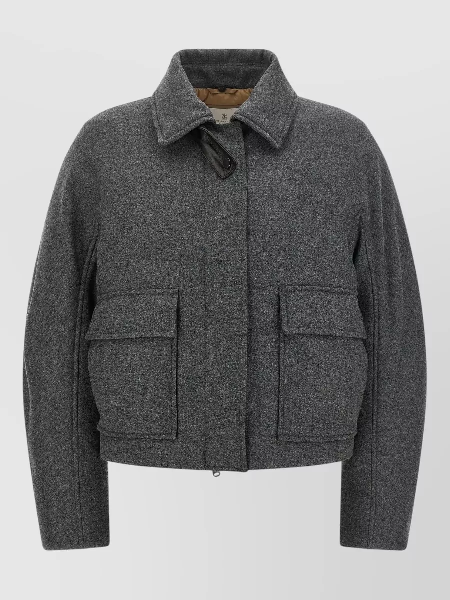 Brunello Cucinelli Cashmere wool cropped single breasted coat
