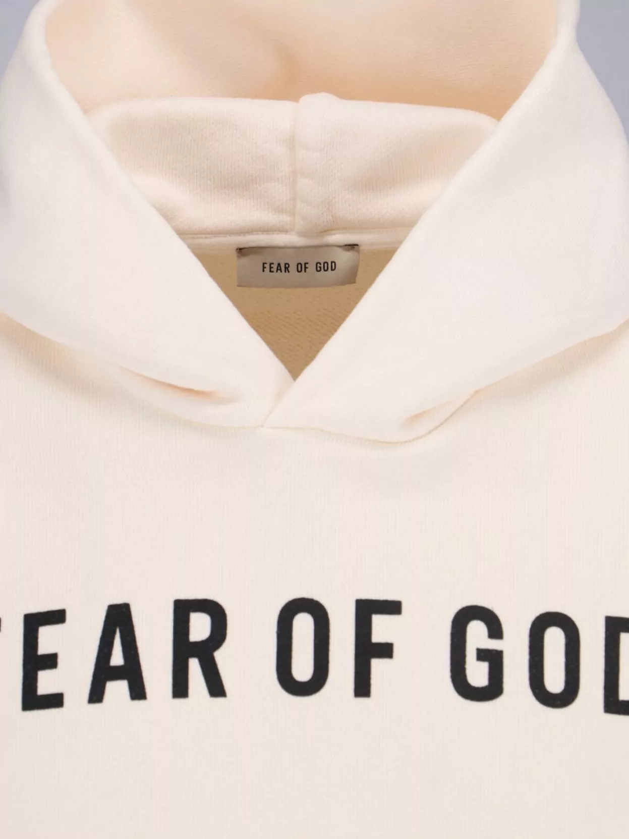 Fear Of God Hooded Kangaroo Pocket Ribbed Cuffs Sweater In Neutrals