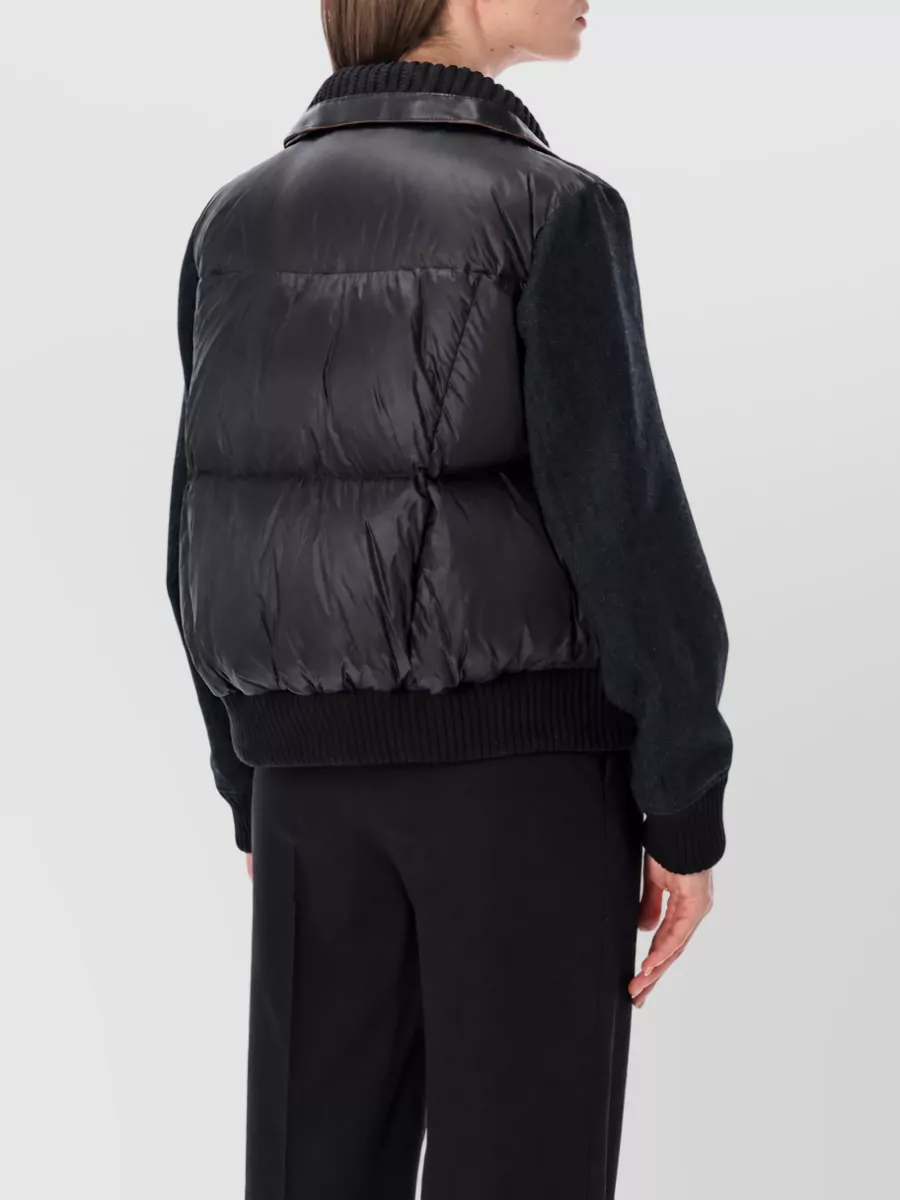 Sacai Wool Herringbone Puffer Jacket