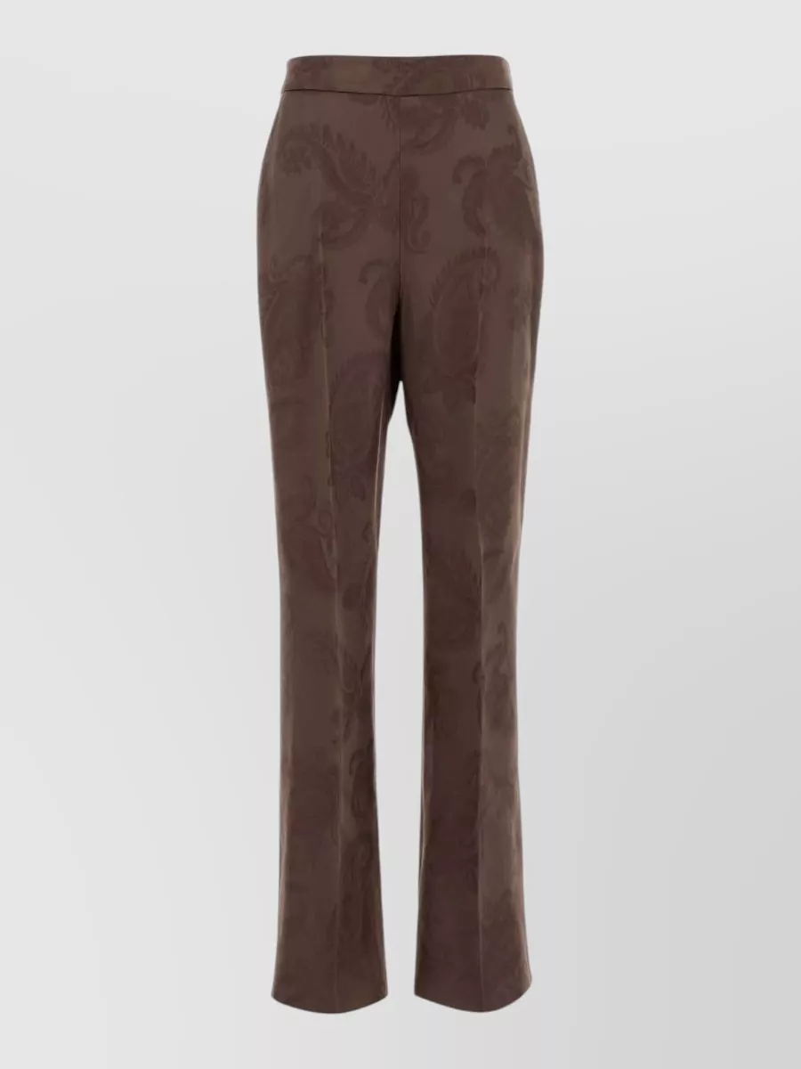 Etro silk jacquard tailored trousers