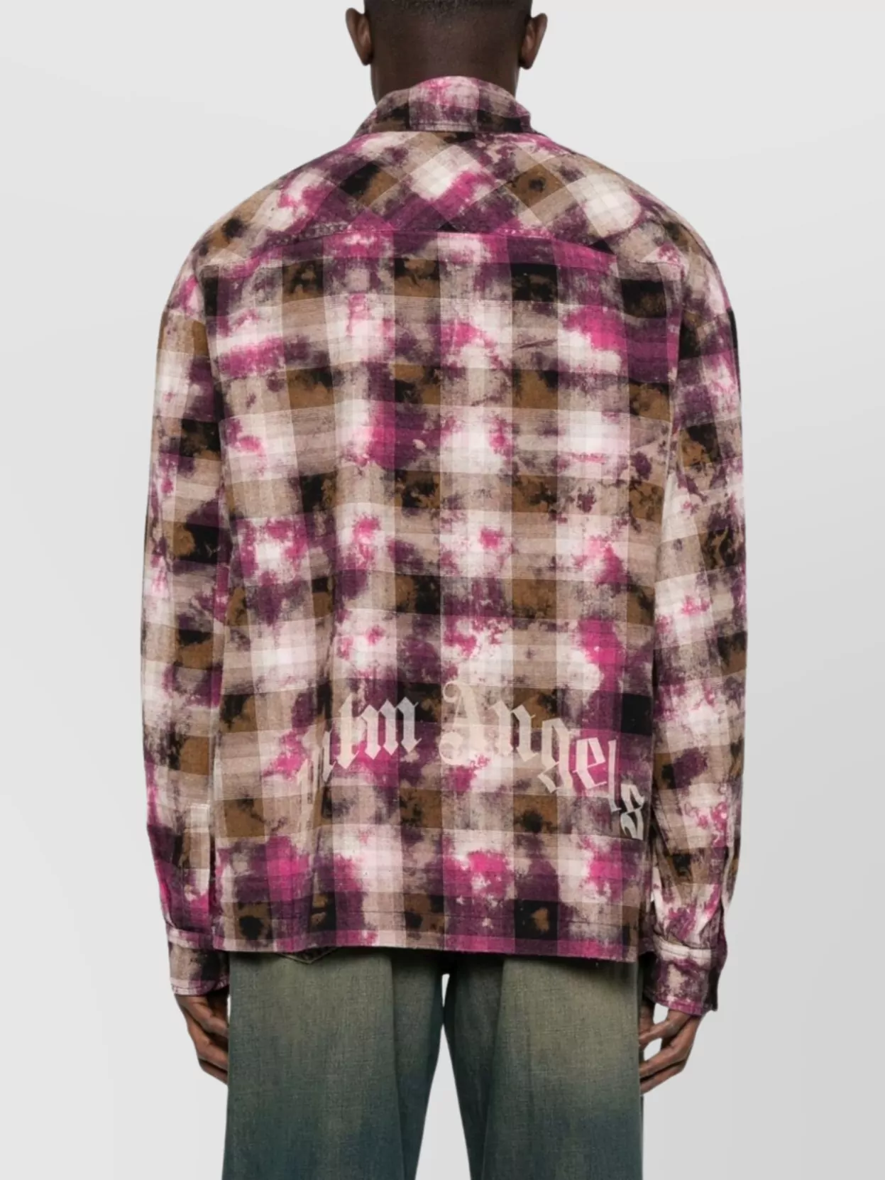Palm Angels Checked Logo Shirt Ls - Off