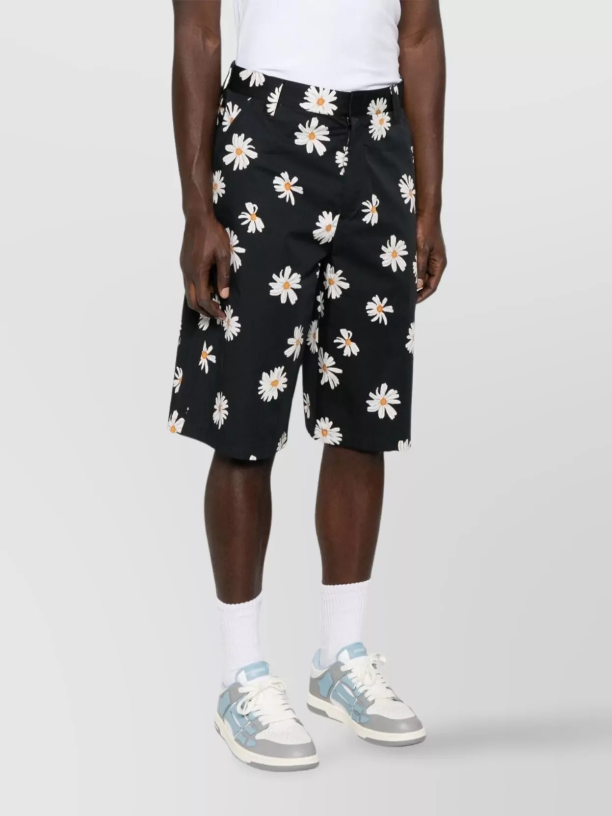 Moschino Straight Floral Pattern Shorts With Rear And Side Pockets