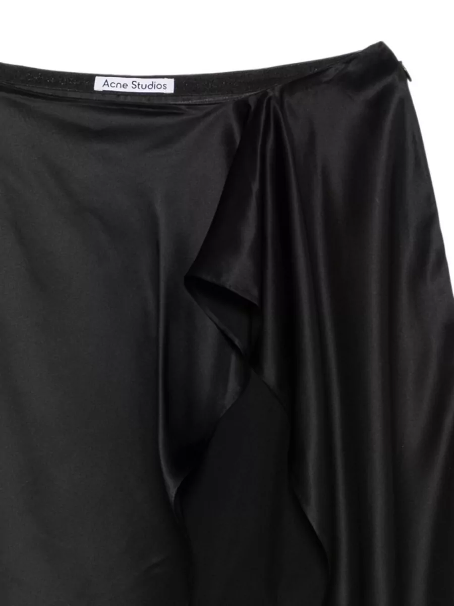 Acne Studios Satin Draped Asymmetric Midi Skirt