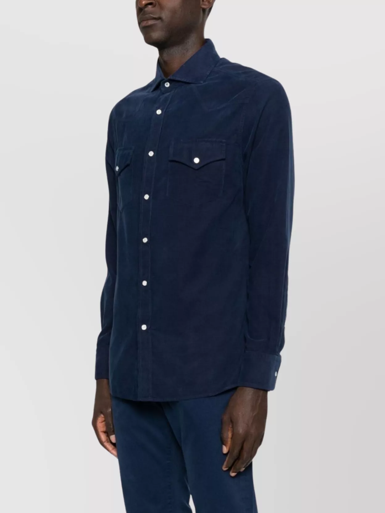 Brunello Cucinelli Long Sleeve Corduroy Shirt Chest Pockets
