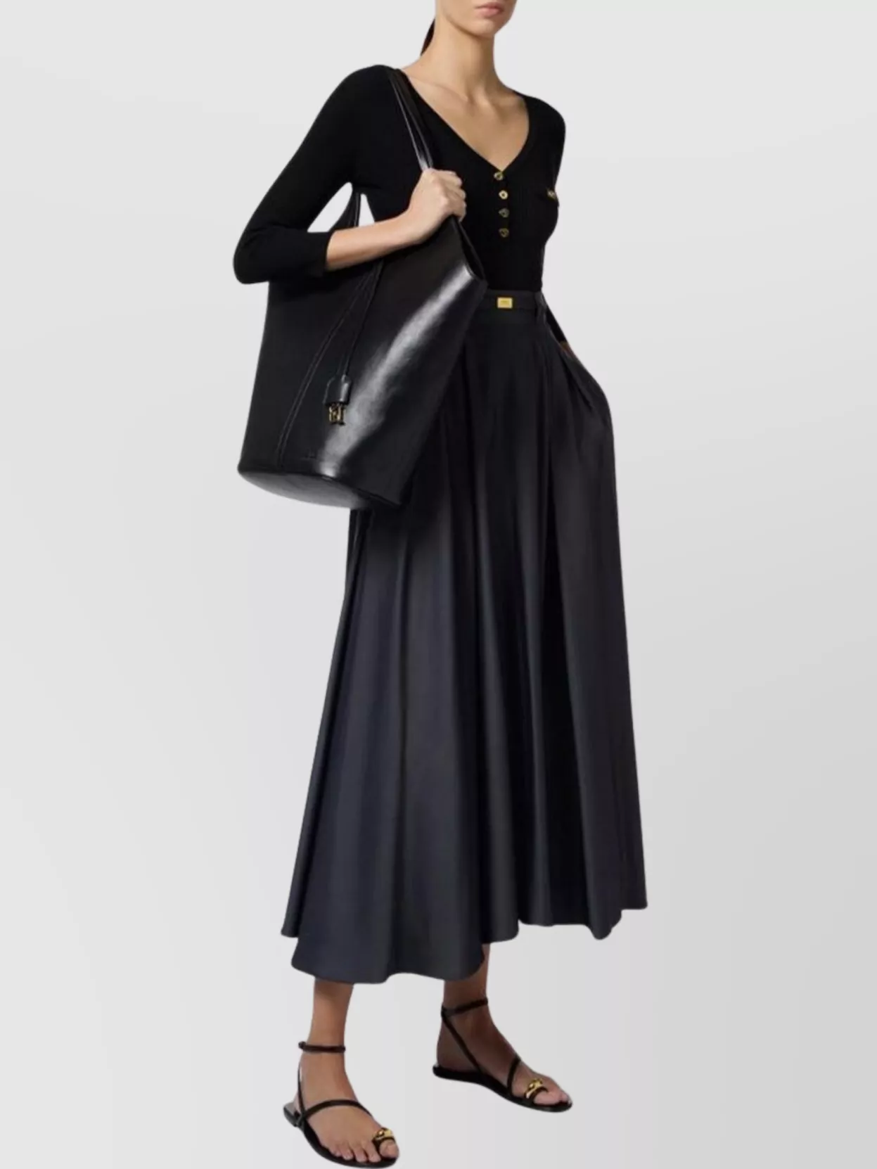 Elisabetta Franchi Micro Ribbed Sweater With Pocket In Black