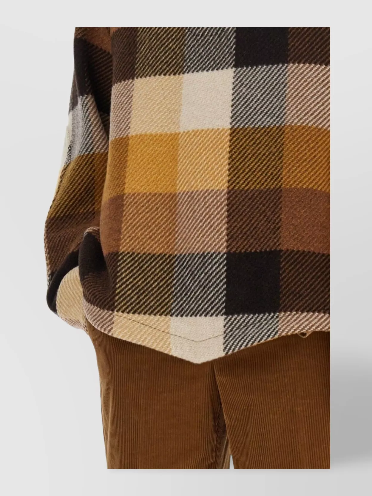 Etro Check Pattern Collared Neck Embroidered Detail Long Sleeves
