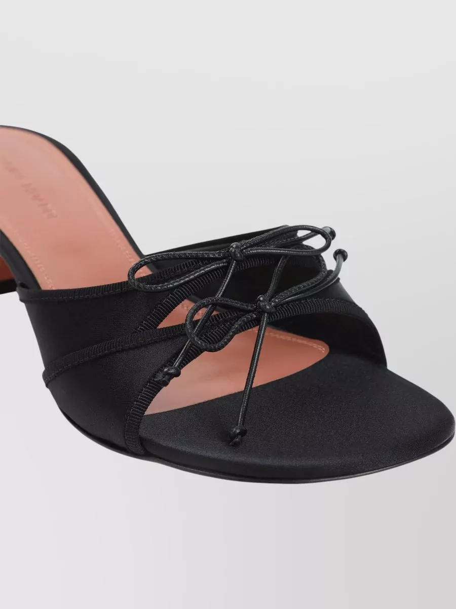 Amina Muaddi Silk Satin Bow Mules
